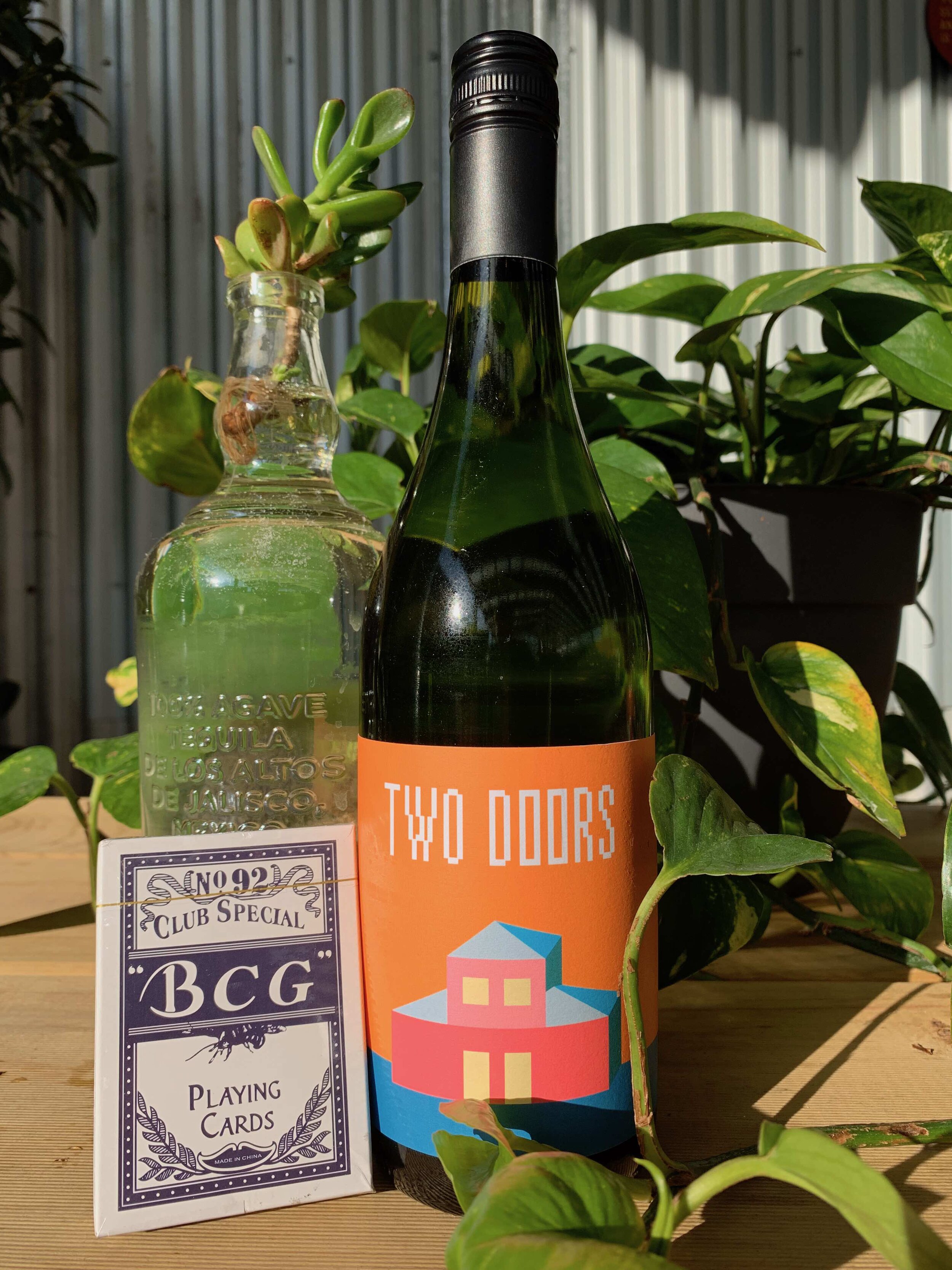 Two Doors Pinot Gris and Deck of Cards