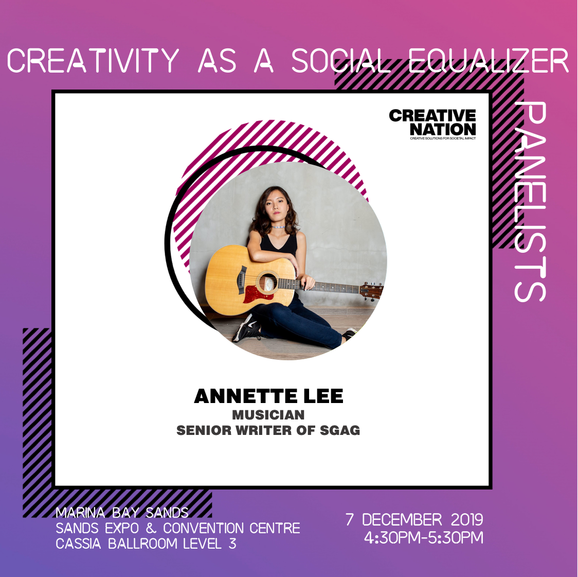 Annette to speak at Creative Nation powered by National Youth Council