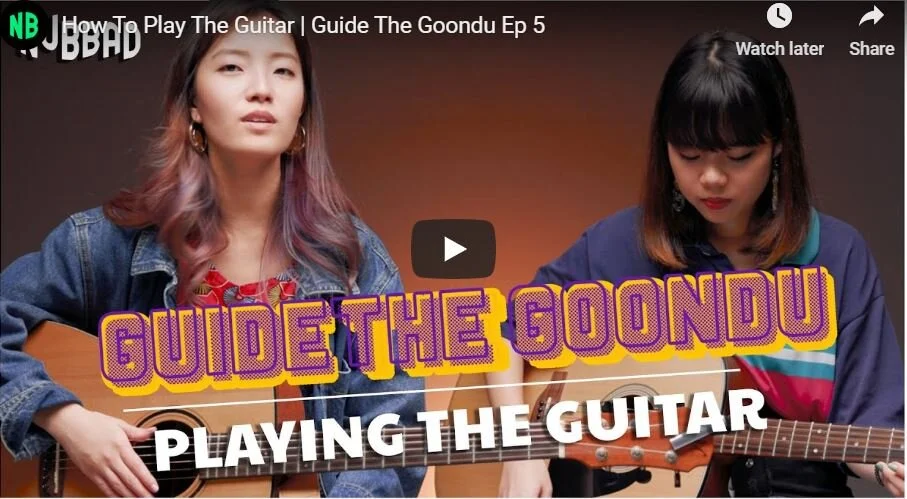 Learn how to play the guitar with Annette in GUIDE THE GOONDU