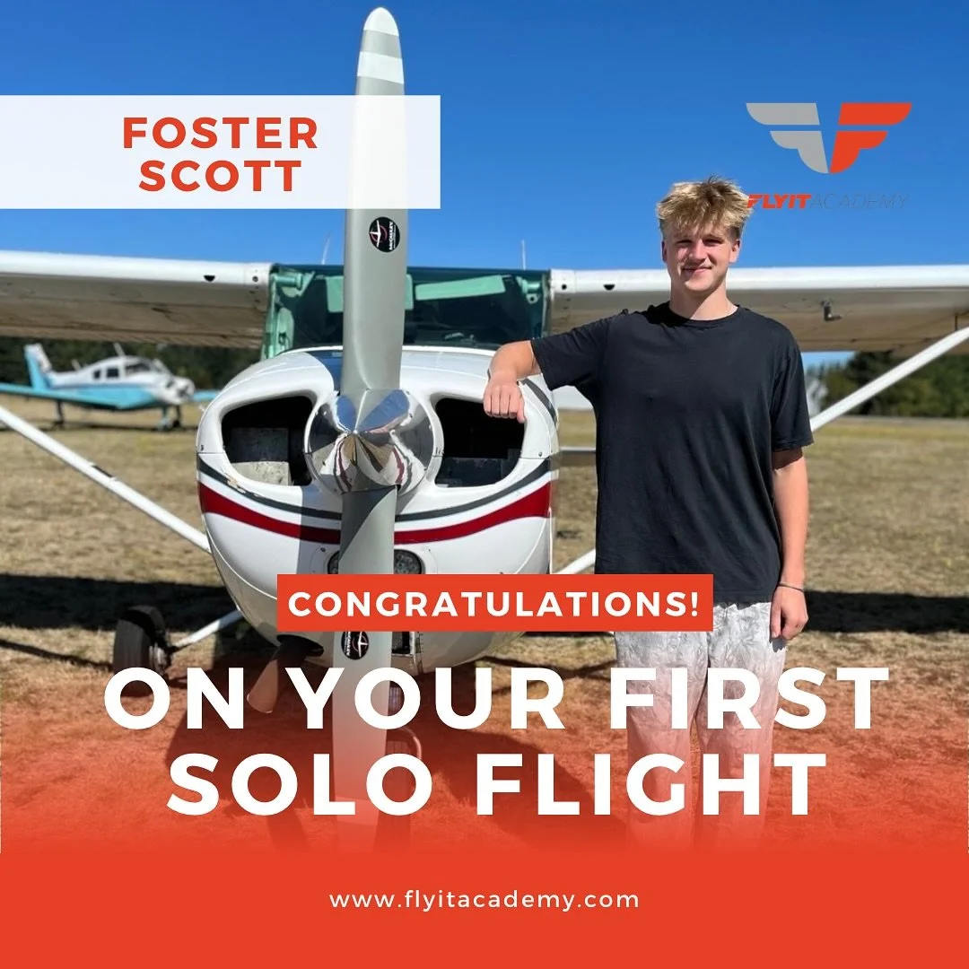 Nothing compares to the feeling of lifting off solo for the very first time. Huge congrats to Foster Scott on his first solo flight!