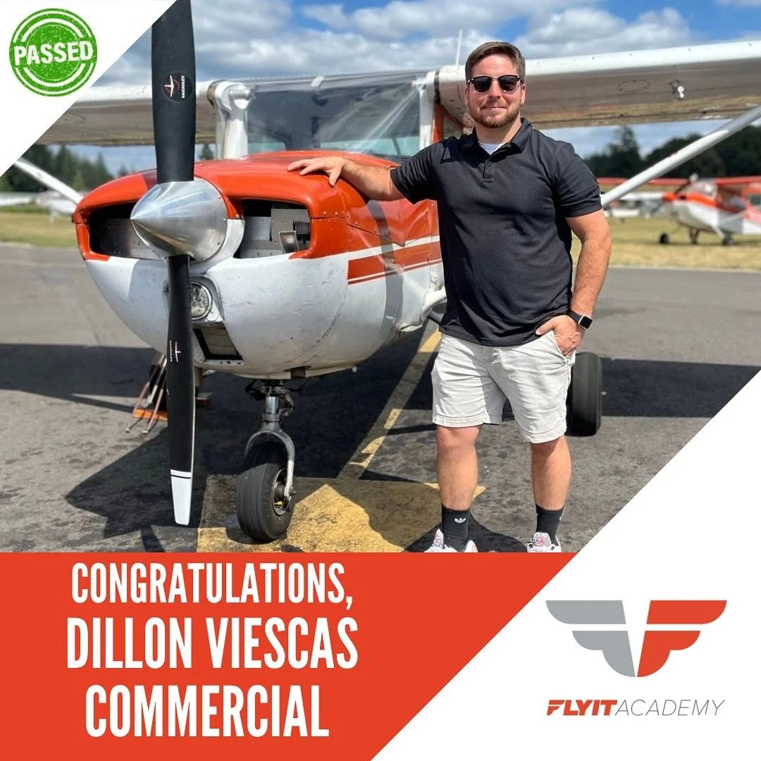 Huge congratulations to Dillon Viescas on passing his commercial pilot checkride! Another big step toward a professional flying career.