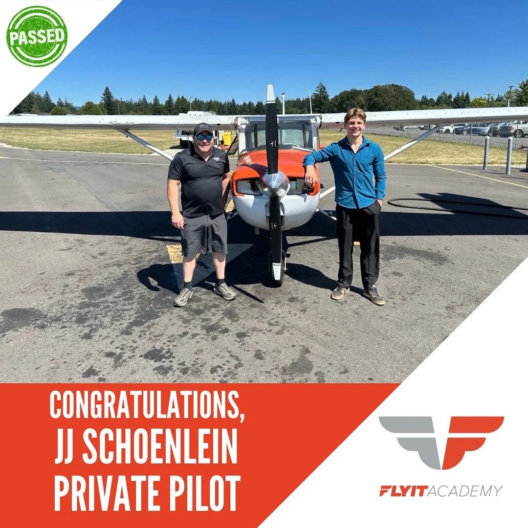 Huge congratulations to JJ Schoenlein for passing his Private Pilot check ride! He put in the hard work and it paid off&mdash;way to go JJ!