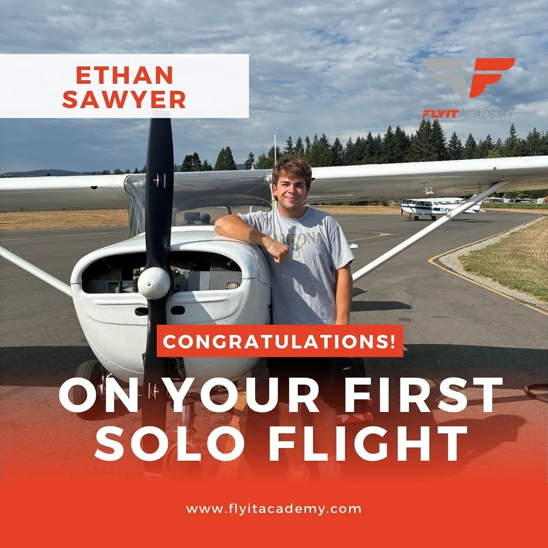 Congrats to Ethan Sawyer on completing his first solo flight!  Moments like these define the journey, and we&rsquo;re proud to celebrate this milestone with our FLYIT family.