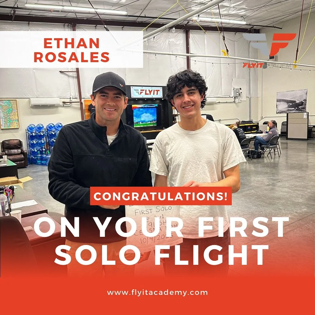 Huge milestone for Ethan Rosales! 
He just took to the skies solo for the very first time! One of the proudest moments in every pilot&rsquo;s training way to go, Ethan!
