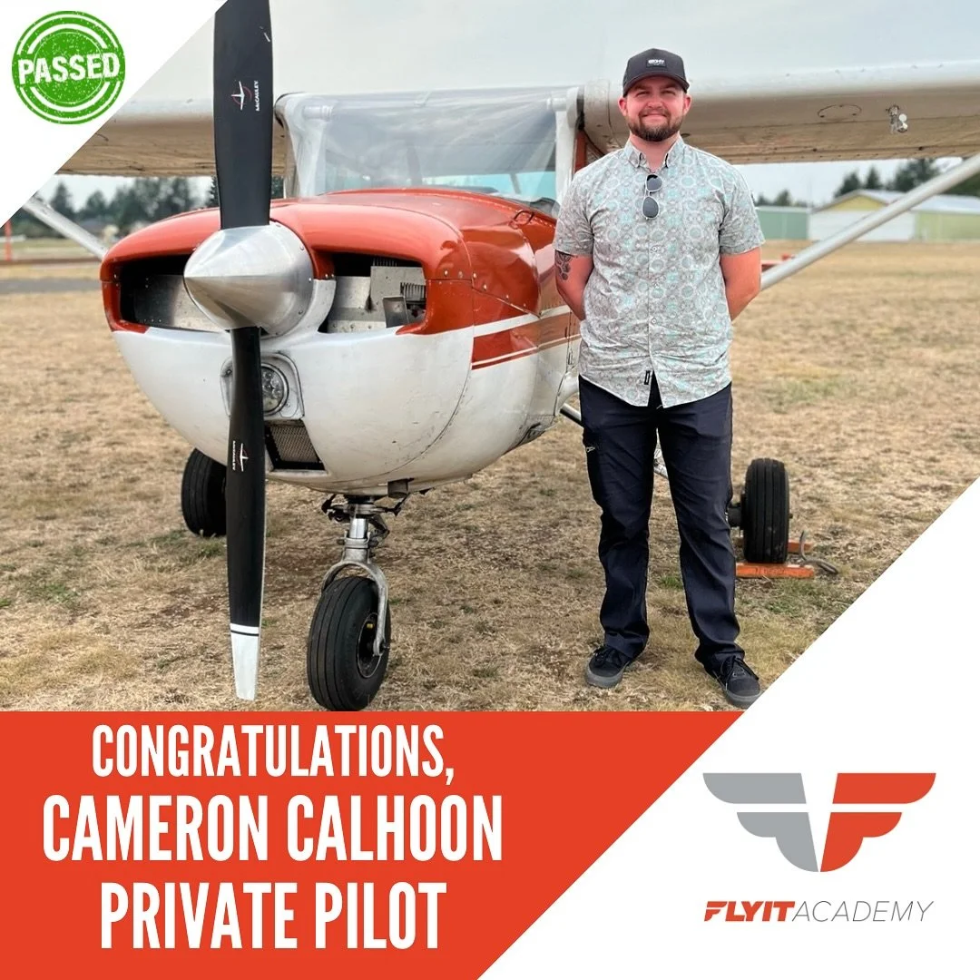 Congratulations to Cameron Calhoon on earning his Private Pilot License! 
Your hard work and persistence have truly paid off!
This is just the beginning of an incredible aviation journey!