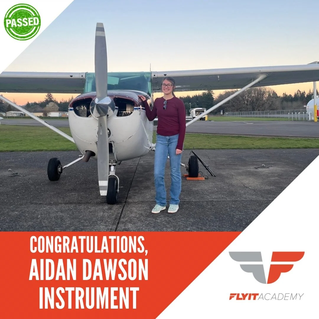 Congratulations to Aidan Dawson on passing her Instrument checkride!
From the hood to full IFR confidence&mdash;she crushed it every step of the way.