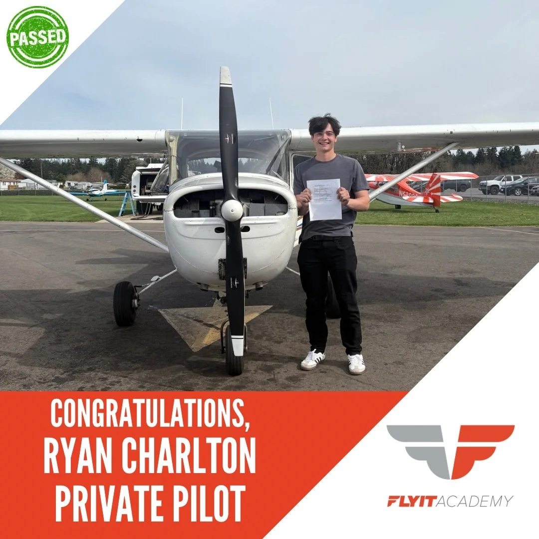 Congratulations to Ryan Charlton on earning his Private Pilot Certificate.
From first flight to pilot in command&mdash;an incredible achievement earned through hard work and dedication.