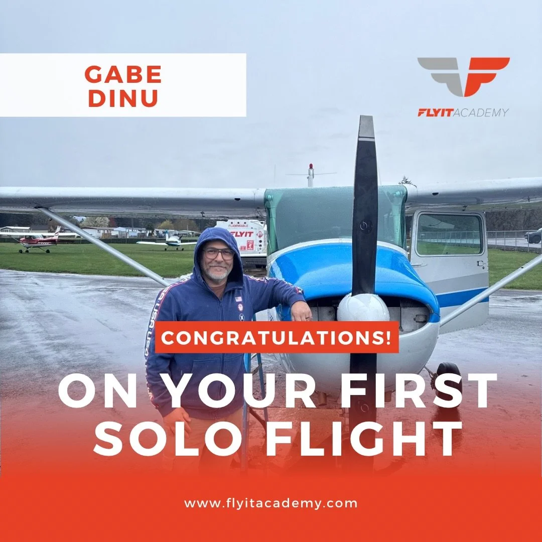 Congratulations to Gabe Dinu on his first solo flight&mdash;taking the controls alone and making it look solid.
A major milestone and a moment he&rsquo;ll never forget.