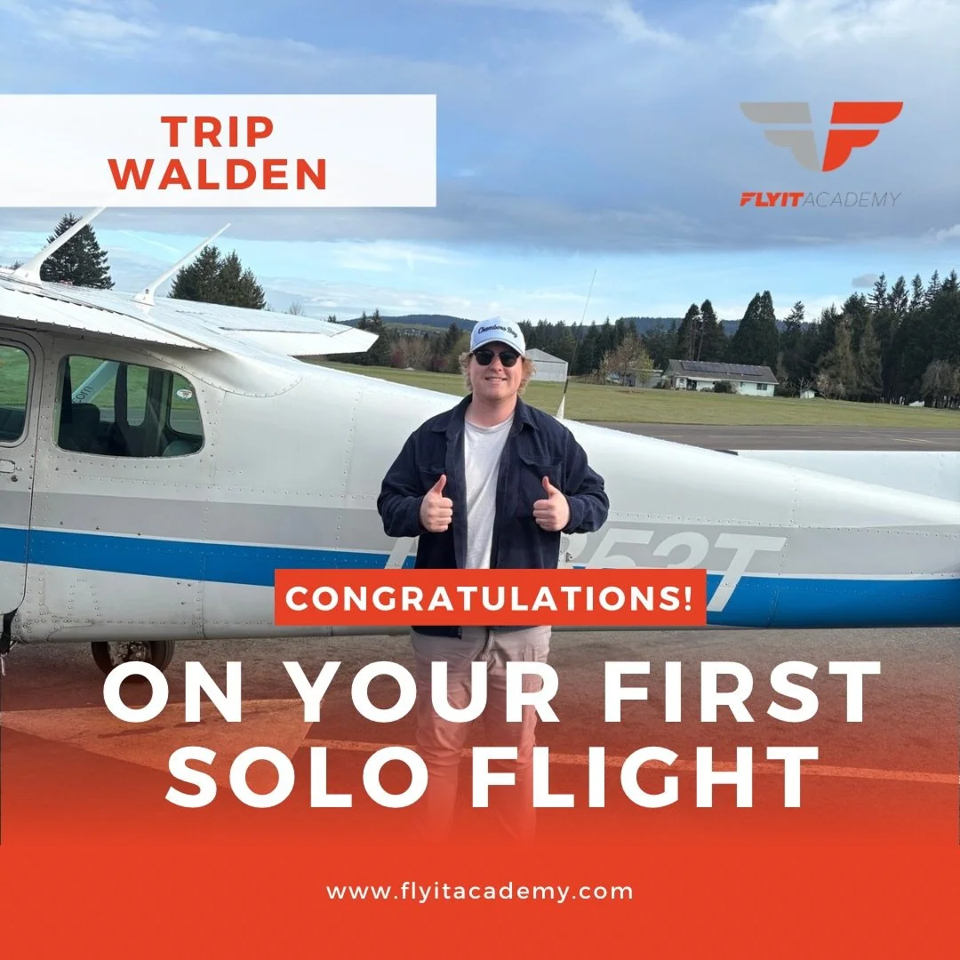 Congrats to Trip Walden on his first solo flight!

Taking the runway alone for the first time is a moment you never forget&mdash;just you, the aircraft, and everything you&rsquo;ve worked toward coming together. Huge milestone and just the beginning 