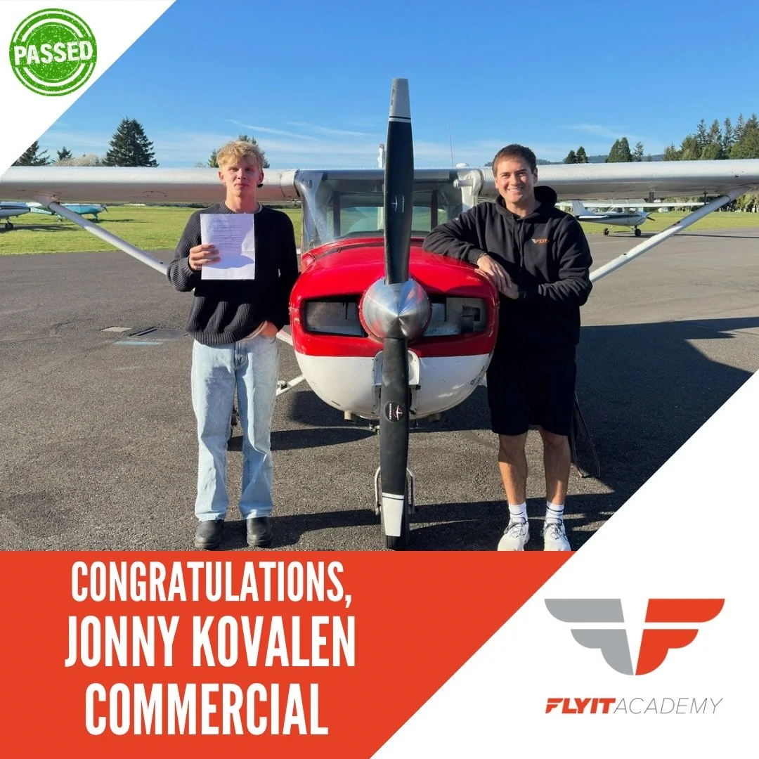 Congrats to Jonny Kovalen on passing his Commercial Pilot checkride! 
Your hard work, precision, and dedication continue to show every step of the way. Excited to see what&rsquo;s next!