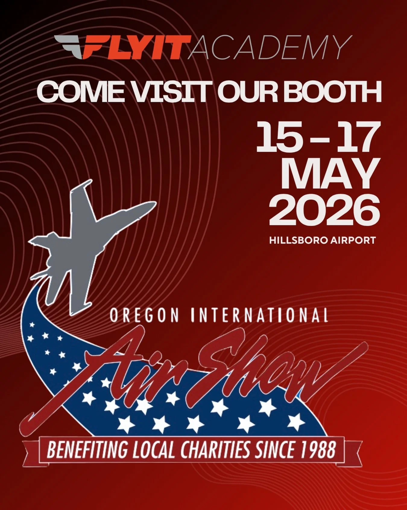 We&rsquo;re heading to the Oregon International Air Show May 15&ndash;17

Come hang with the FLYIT Academy crew, meet the team, talk aviation, and be part of the community that makes flying so much fun. Whether you&rsquo;re a pilot, future pilot, or 