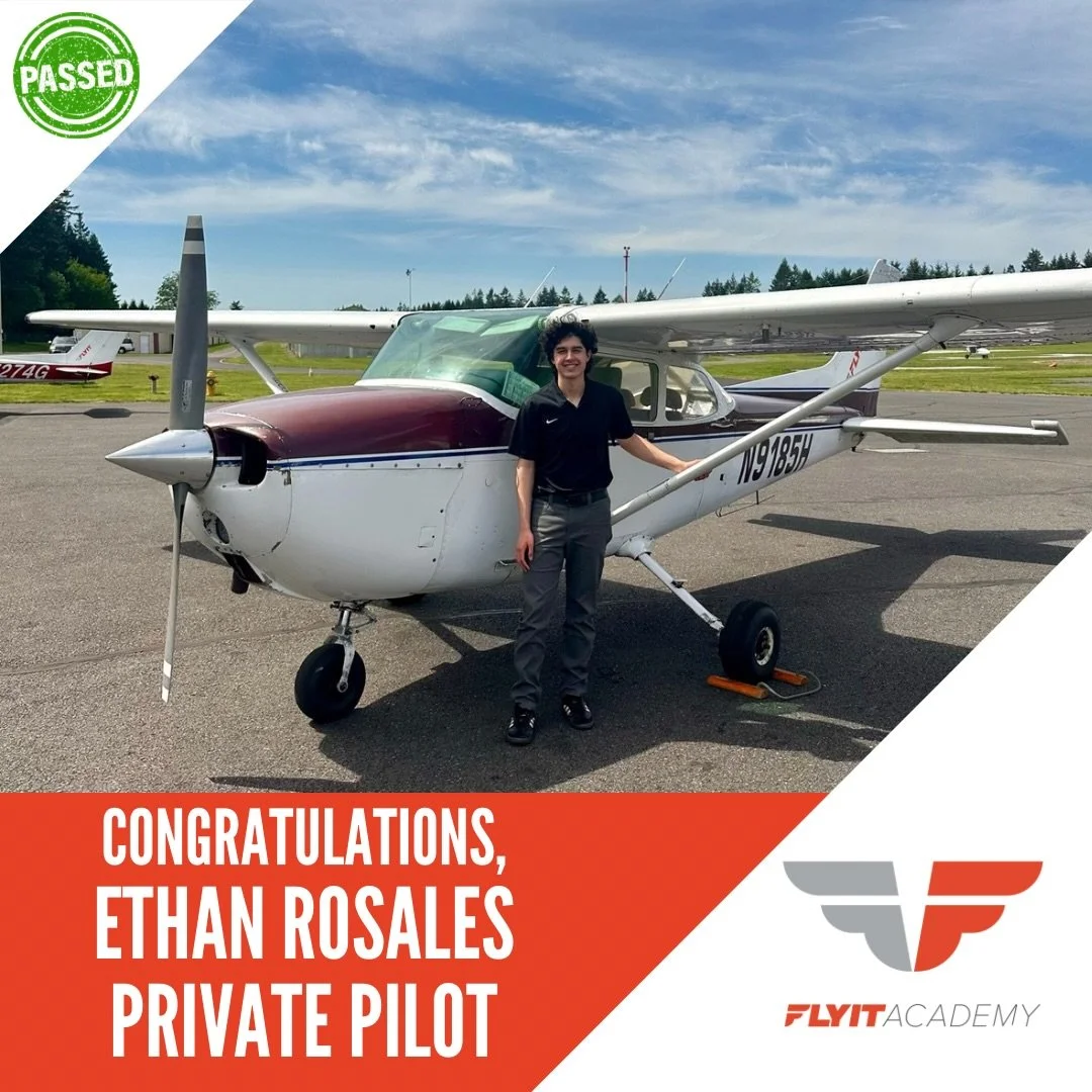 Congrats to Ethan Rosales on passing his private pilot checkride!

From first lessons to checkride success, all the hard work, discipline, and dedication paid off. Huge accomplishment and officially a Private Pilot!