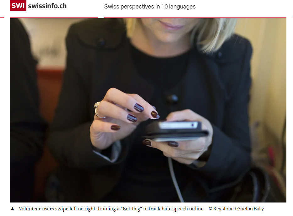 Swiss App aims to counter hate speech online - swissinfo