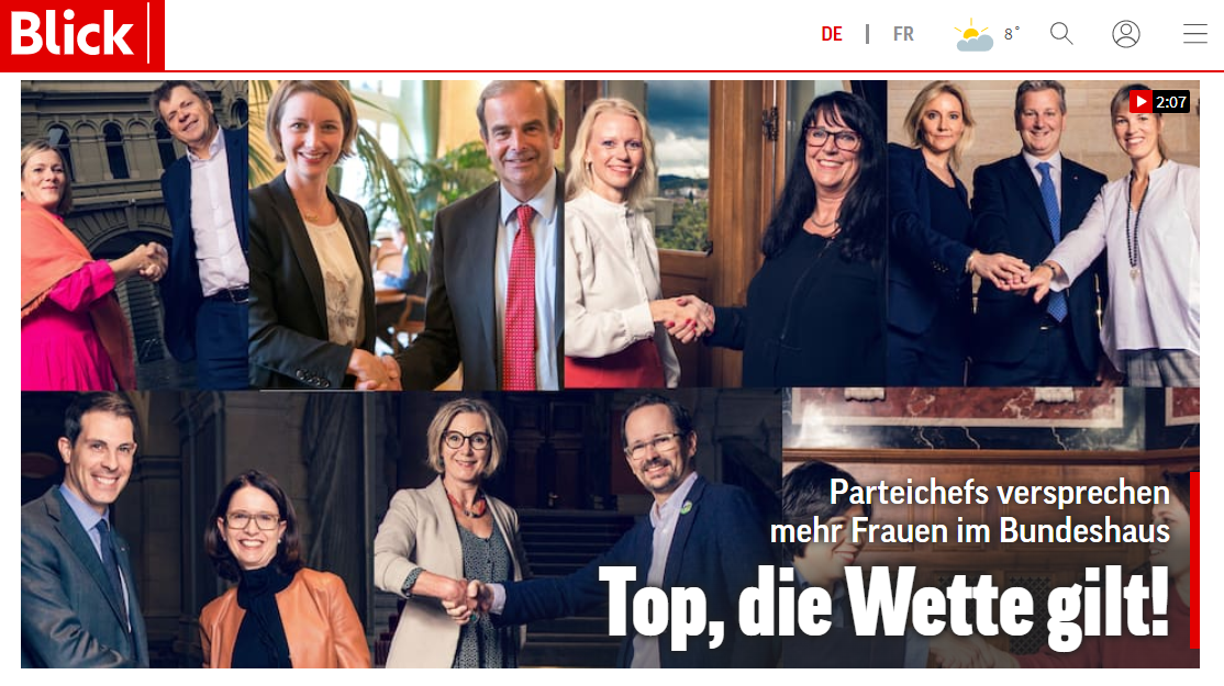 Parteichefs versprechen mehr Frauen im Bundeshaus Top, die Wette gilt! - Blick