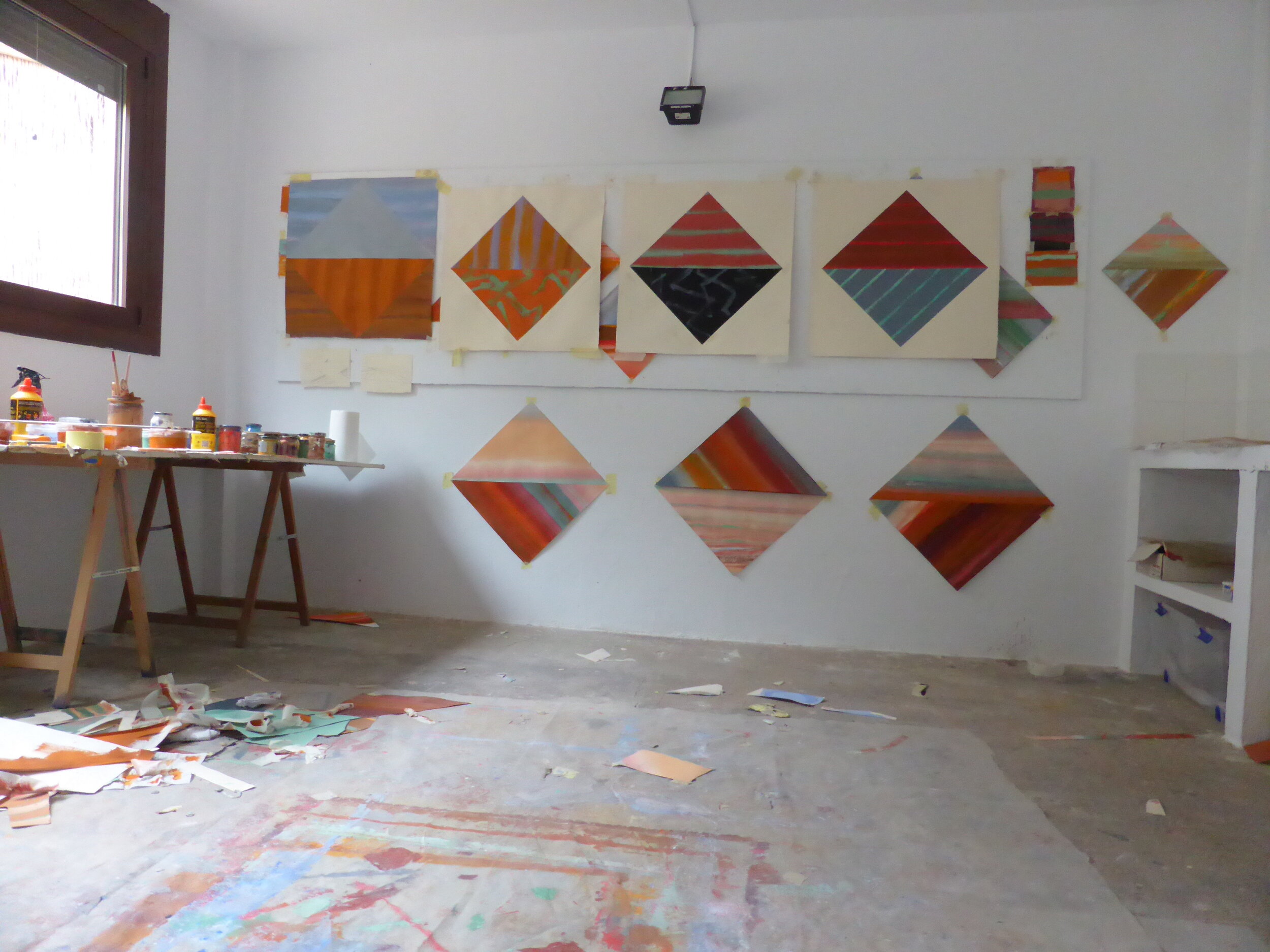  Studio view with the  Alchemist’s Crucible  series 