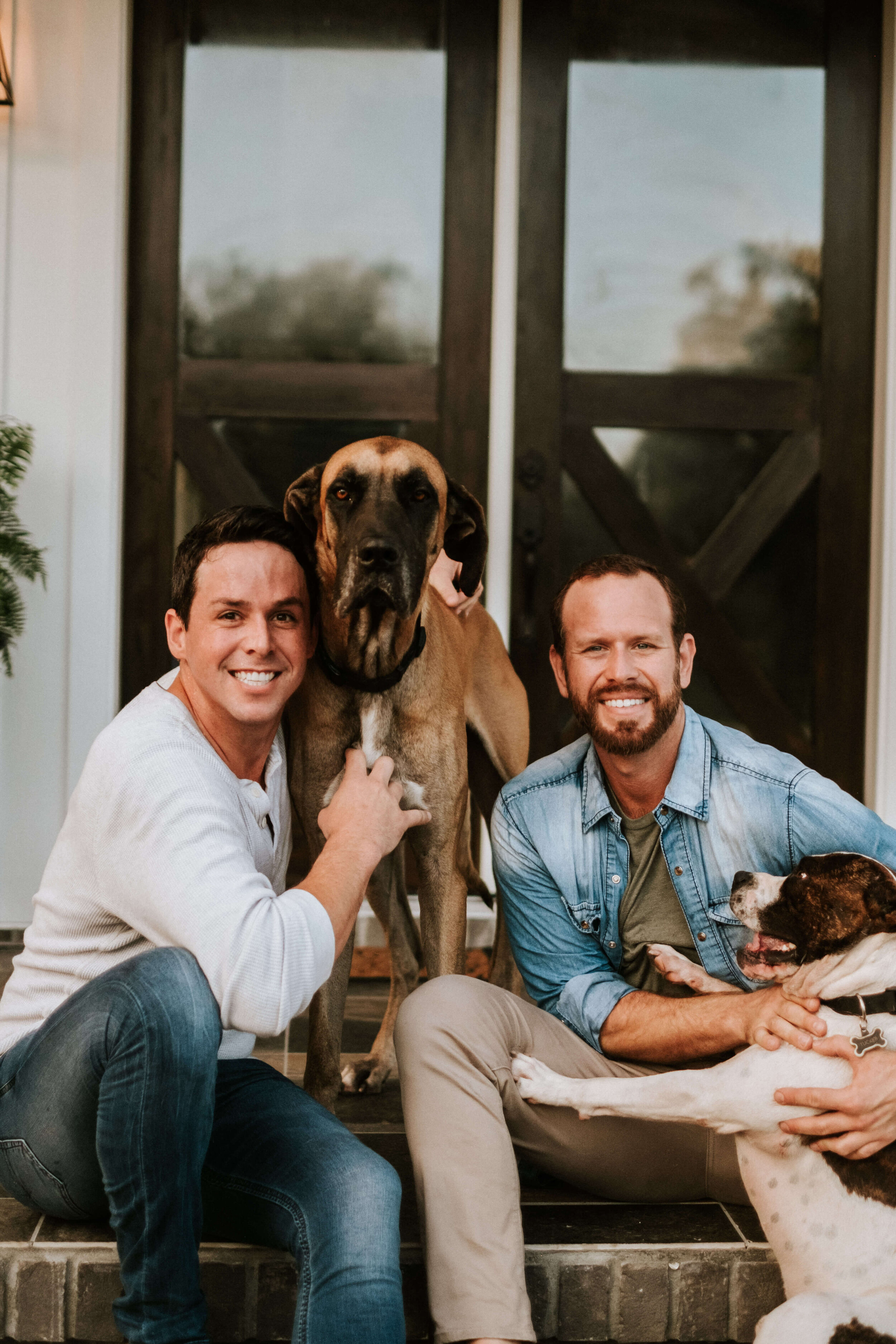 Men styled with their dog