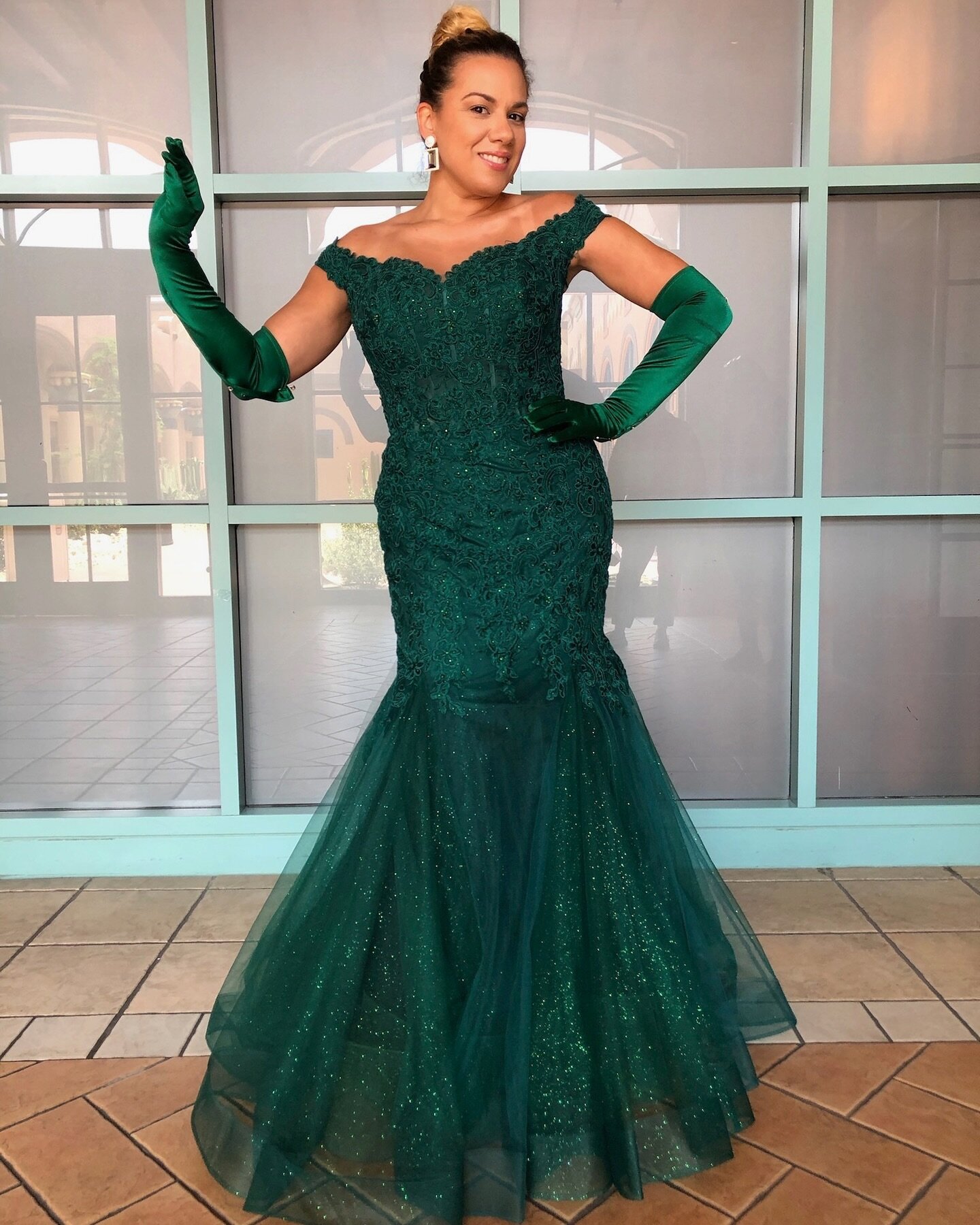 We hope you&rsquo;re wearing green today! Throwback to @melodiejoymusic styled by us for @disneyplus Harmonius Live 💚 Happy St. Patrick&rsquo;s Day! ☘️ 
.
.
#disney #disneyworld #harmoniuslive #gown #green #stpatricksday #happystpatricksday