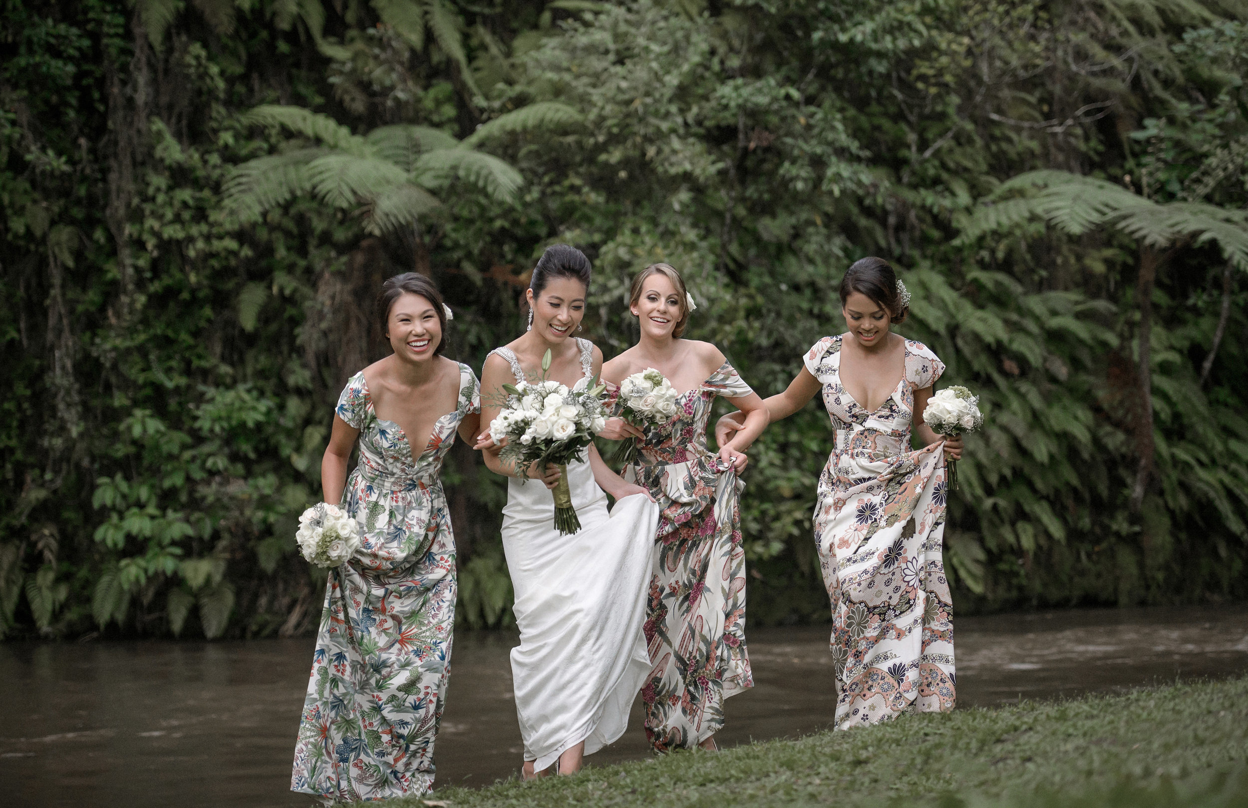 Kimono Wedding Dress and Bridesmaids