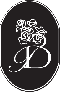 Booked Events logo with floral monogram design