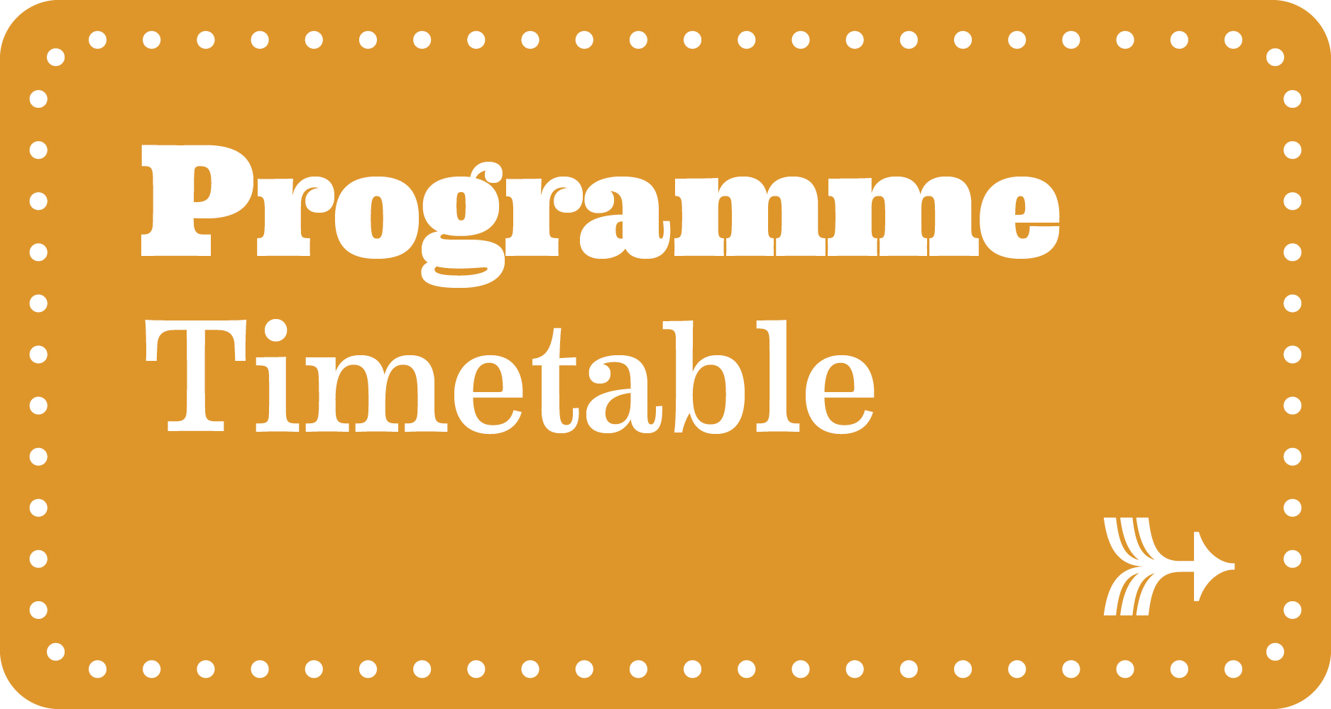 An orange button linking to the programme timetable page