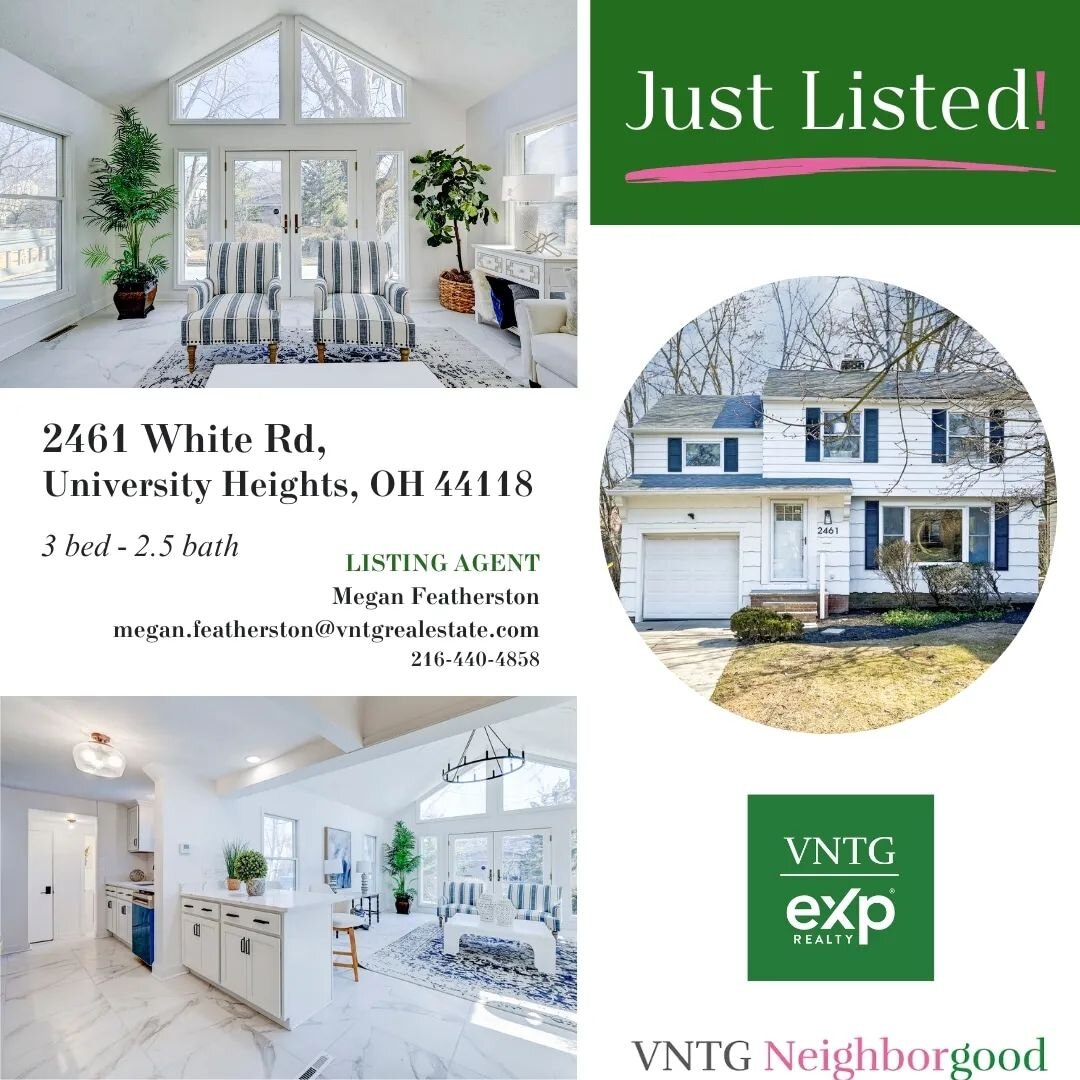 2461 White Rd, University Heights OH

This newly remodeled 2300-square-foot finished space is turnkey and ready for a lucky new buyer! With 3 bedrooms and 2.5 bathrooms, it's a perfect fit for families seeking comfort and style. 
The NEWLY finished b