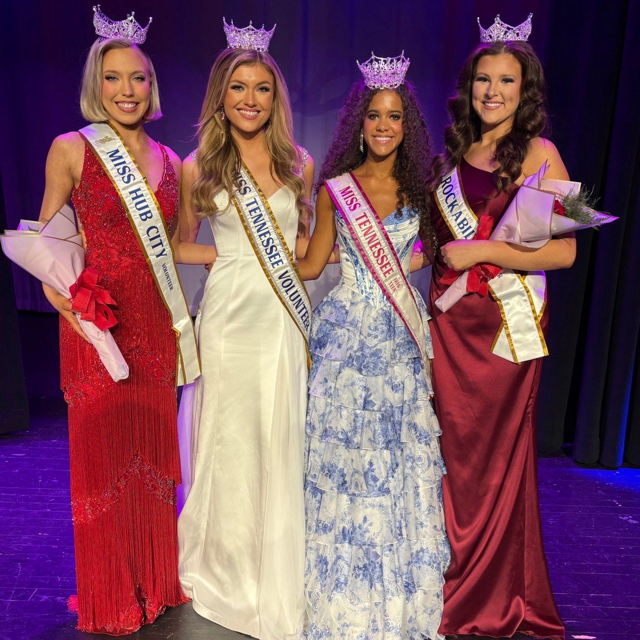 Karenna &amp; Ava with Miss Hub City Volunteer 2027 Colleen Wainright &amp; Miss Rockabilly Volunteer 2027 Lexi Blackmon.