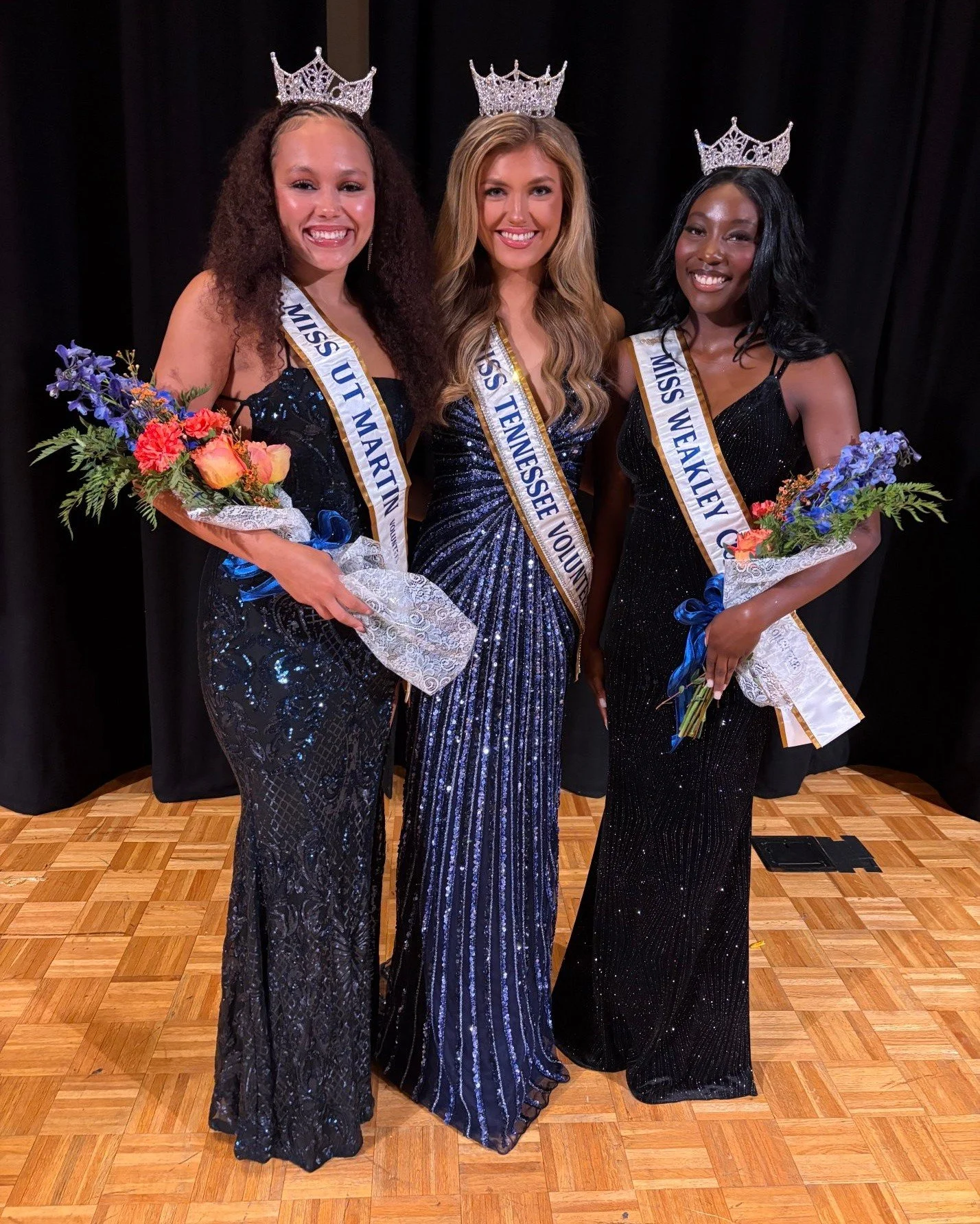 Karenna with Miss UT-Martin Volunteer 2027 Jaida Fann &amp; Miss Weakley County Volunteer 2027 Komori Brooks