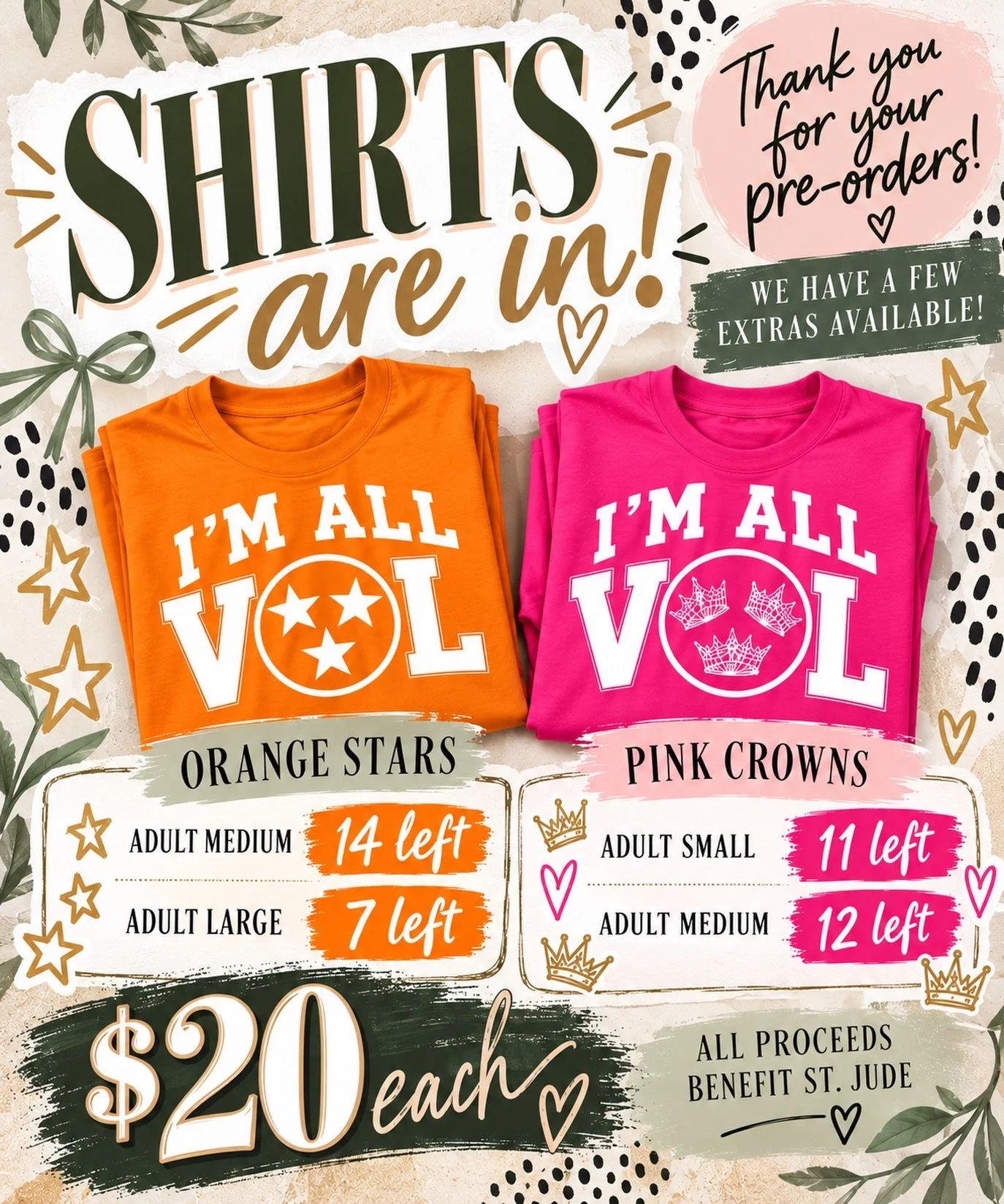 Many of you have asked what we have left&hellip;here it is!! 🧡💗We try to take them everywhere we go!! Thanks to everyone who has supported @stjude already and continue to support. We are SO grateful! 🧡💗