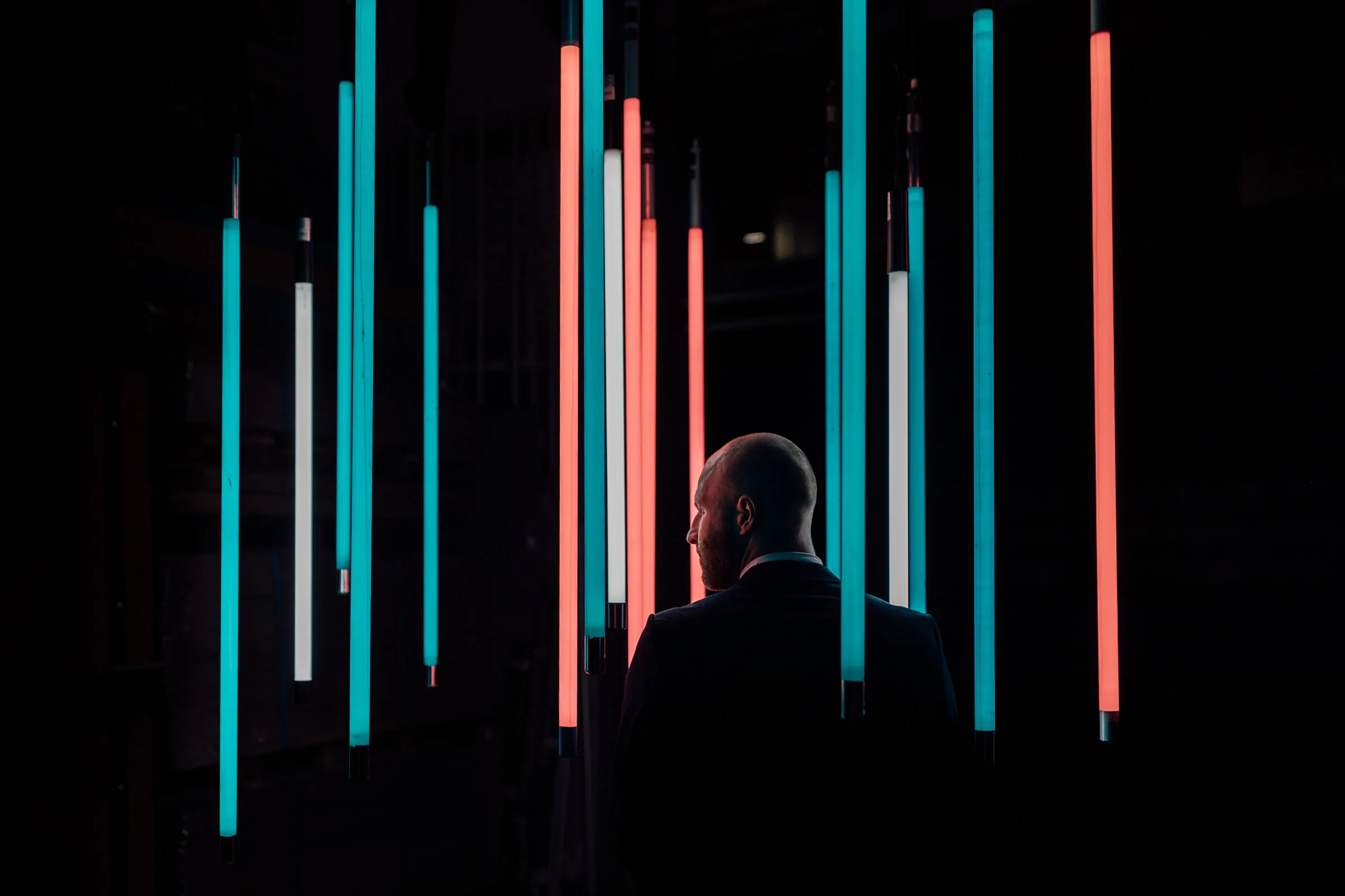 Lichtinstallation von Max Dickhaus - Böhler Areal Düsseldorf 