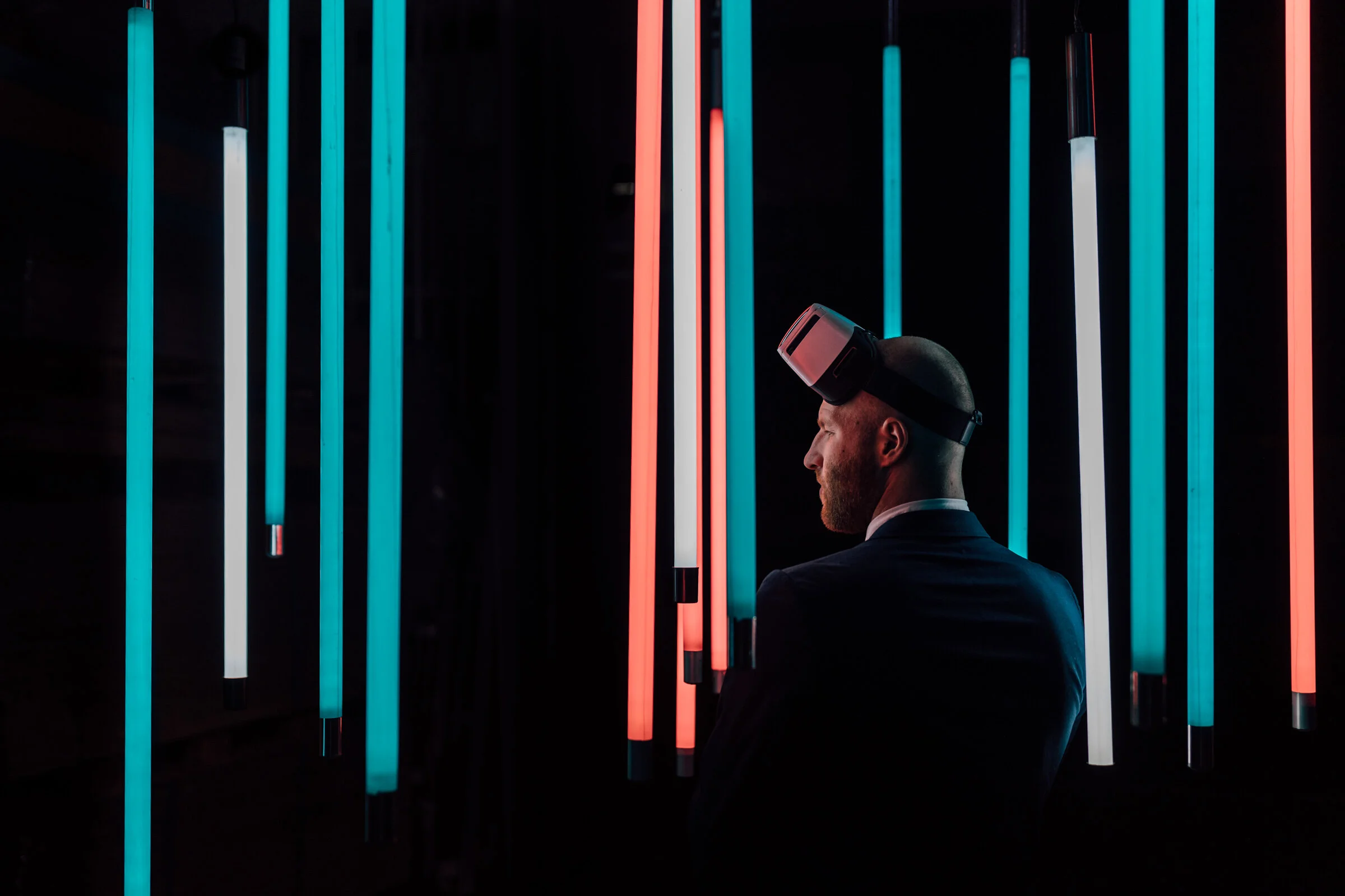 Lichtinstallation von Max Dickhaus - Böhler Areal Düsseldorf 