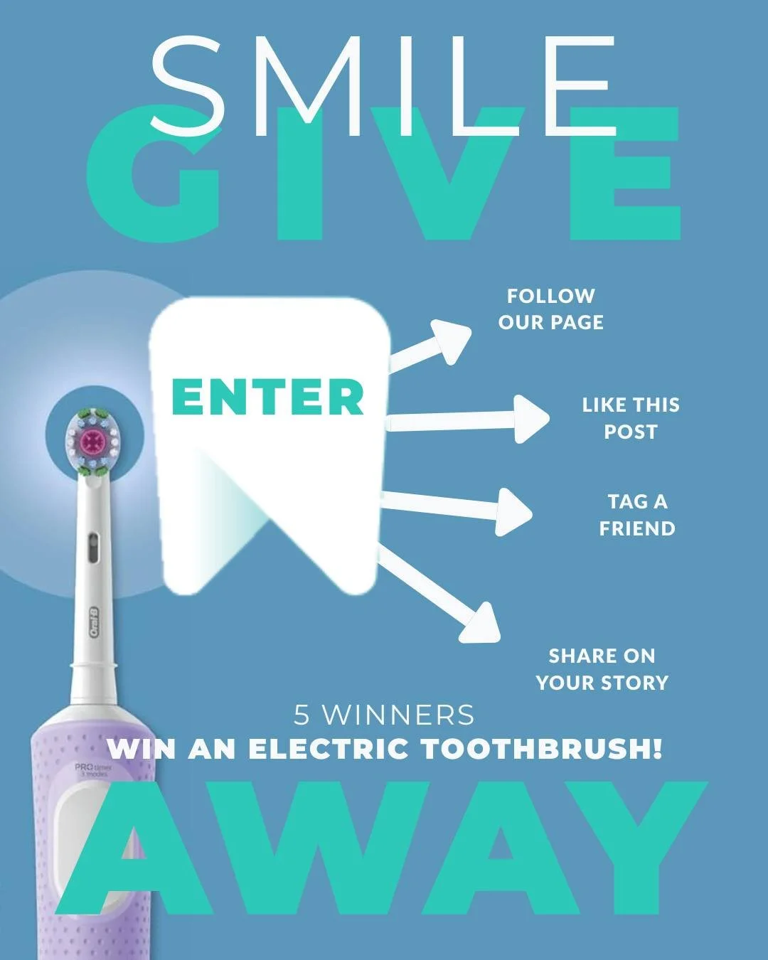 🎉 Giveaway Time! 🎉
We&rsquo;re giving away five FREE electric toothbrushes to help keep your smile fresh and healthy 🦷✨
Here&rsquo;s how to enter:
 1️⃣ Follow @KingswellsDentalPractice
 2️⃣ Like this post
 3️⃣ Tag a friend in the comments (1 comme