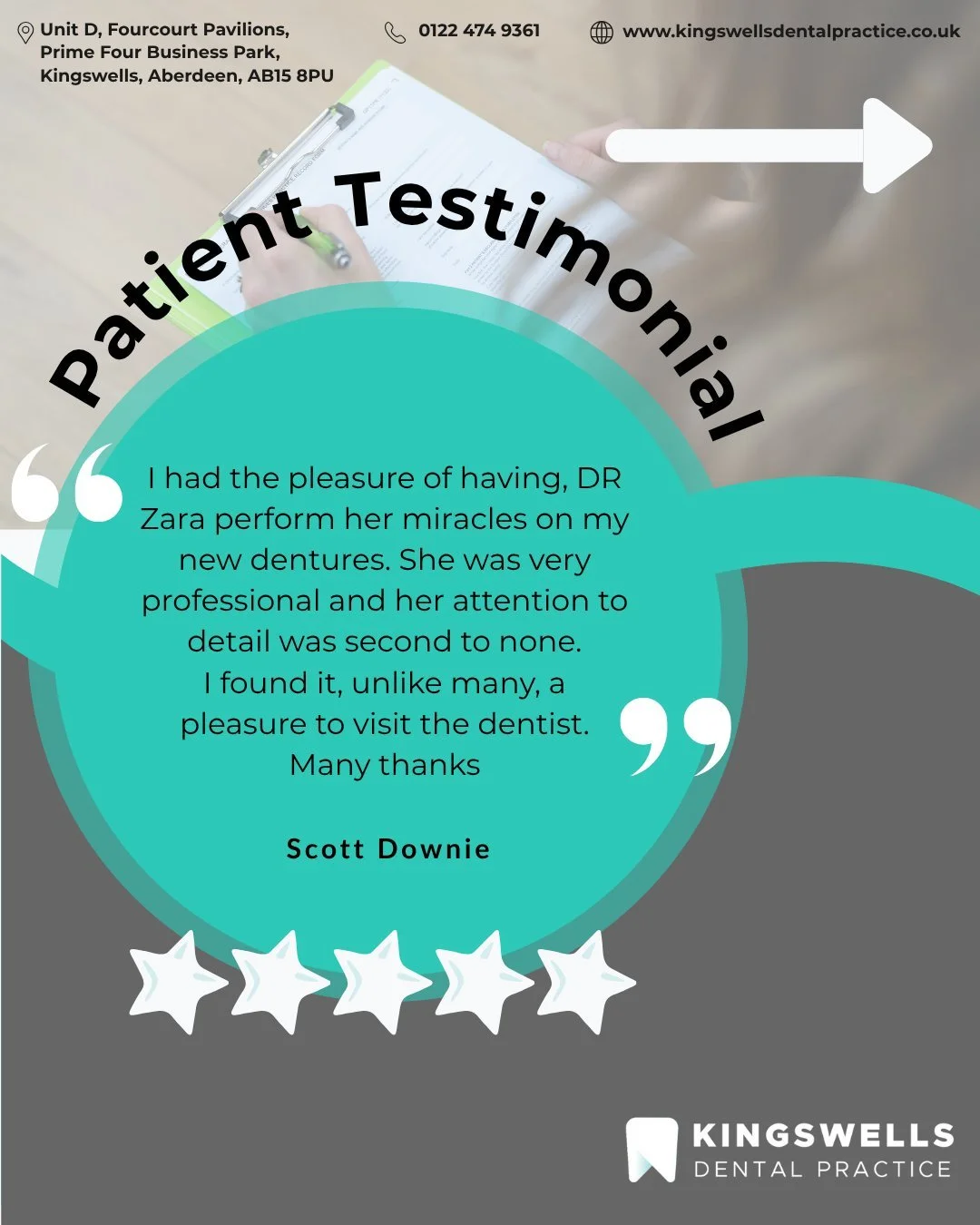 Whether you're nervous, curious, or ready for a change? Our team is here to make your experience feel calm, comfortable, and personalised.
Thank you for these beautiful 5-star reviews 💙
Swipe to read ➡️

#AberdeenDentist #PatientCareFirst #Kingswell