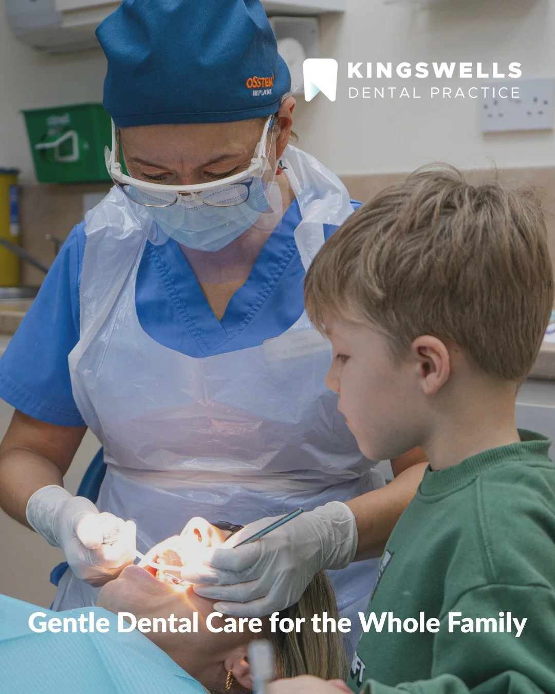 Caring for smiles of all ages 🦷💙
At Kingswells Dental Practice, we offer gentle, friendly dental care for the whole family, from little ones to grown-ups. Our team takes the time to make every visit comfortable and stress-free.
Book your family che