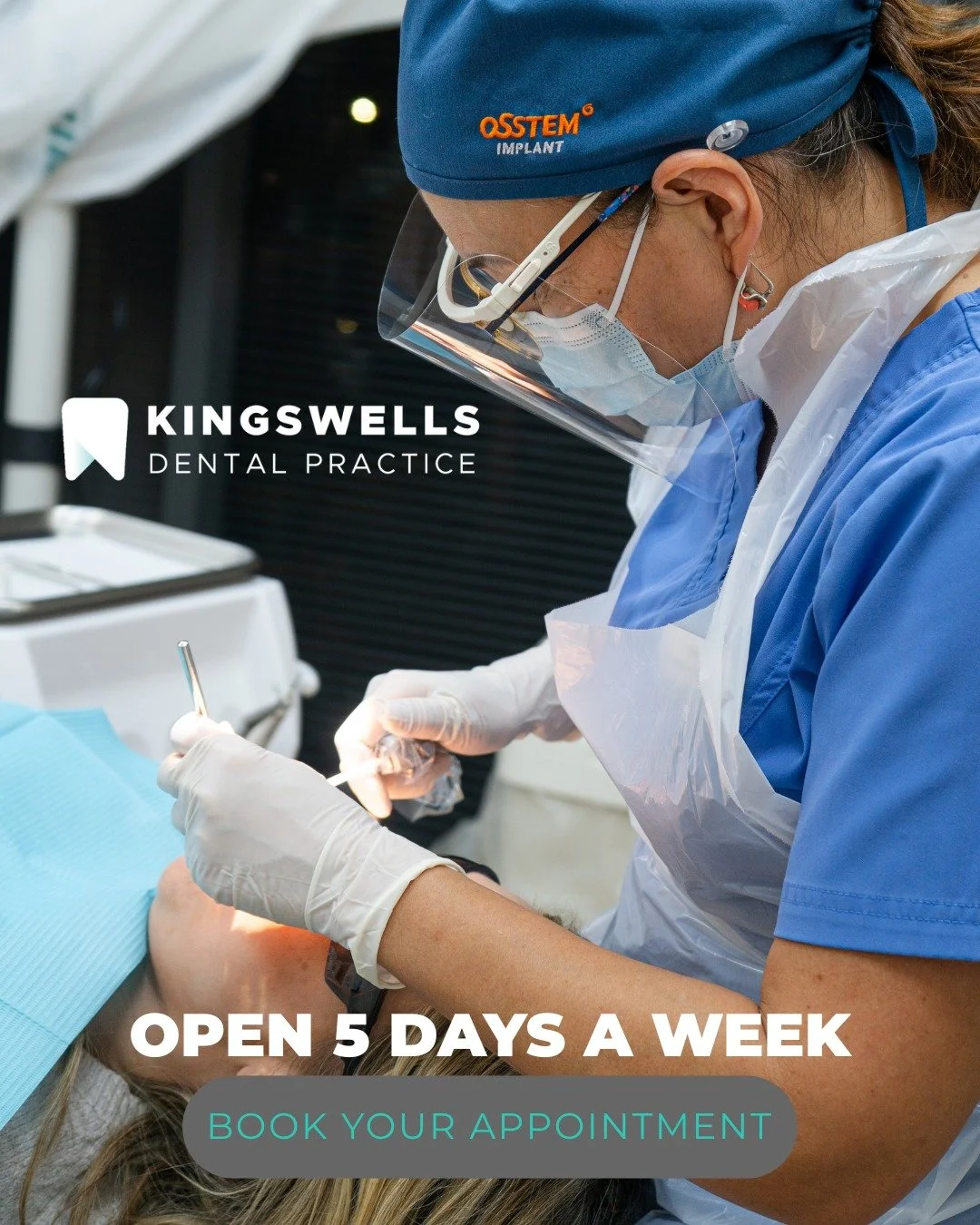 Open 5 days a week your next check-up is just a click away 🦷

Whether you&rsquo;re due a routine visit or looking to start treatment, our friendly team at Kingswells Dental Practice is here to help.

Book your appointment today via the link in our b