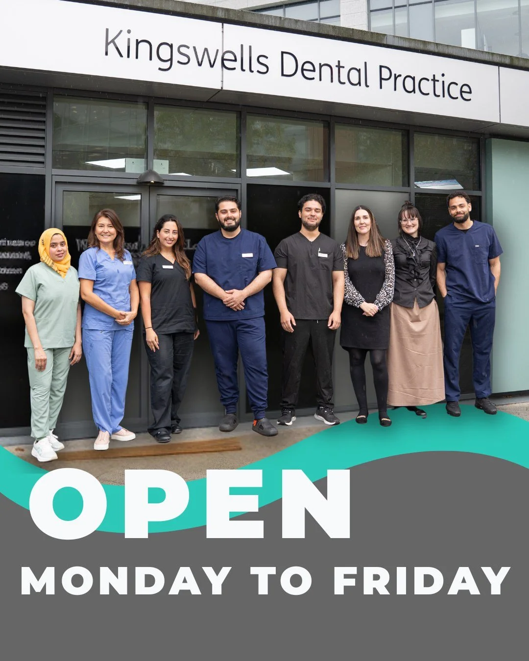 We&rsquo;re here to make dental care simple, friendly, and accessible 🦷

Kingswells Dental Practice is open Monday to Friday, with a team ready to help you feel comfortable and confident in your smile.

Whether it&rsquo;s a routine check-up or somet