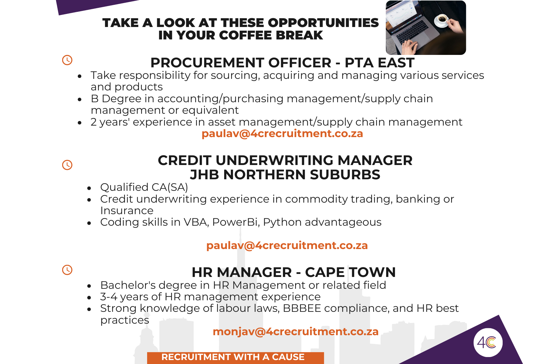 TAKE A LOOK AT THESE OPPORTUNITIES IN YOUR COFFEE BREAK - 17 MARCH 2025
