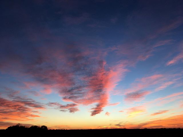 Sunset by God, fire pit view by Vaughn 🌅 Winters at the ranch are the best. Get in touch via our website to book your wknd getaway today! #hillcountrygetaway #hillcountrywinters #texashillcountry