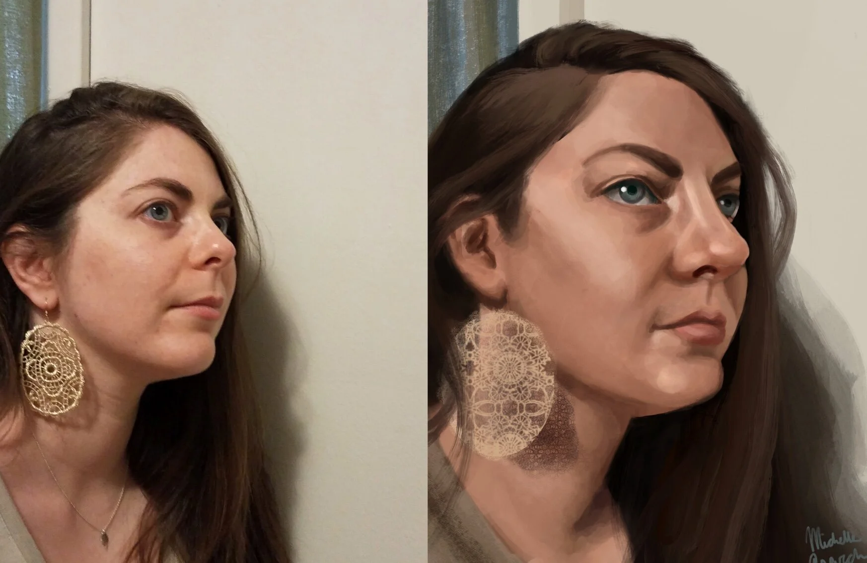 Custom Commission Portrait Digital Painting Print - Perfect for Gift, Anniversary, Birthday, Engagement