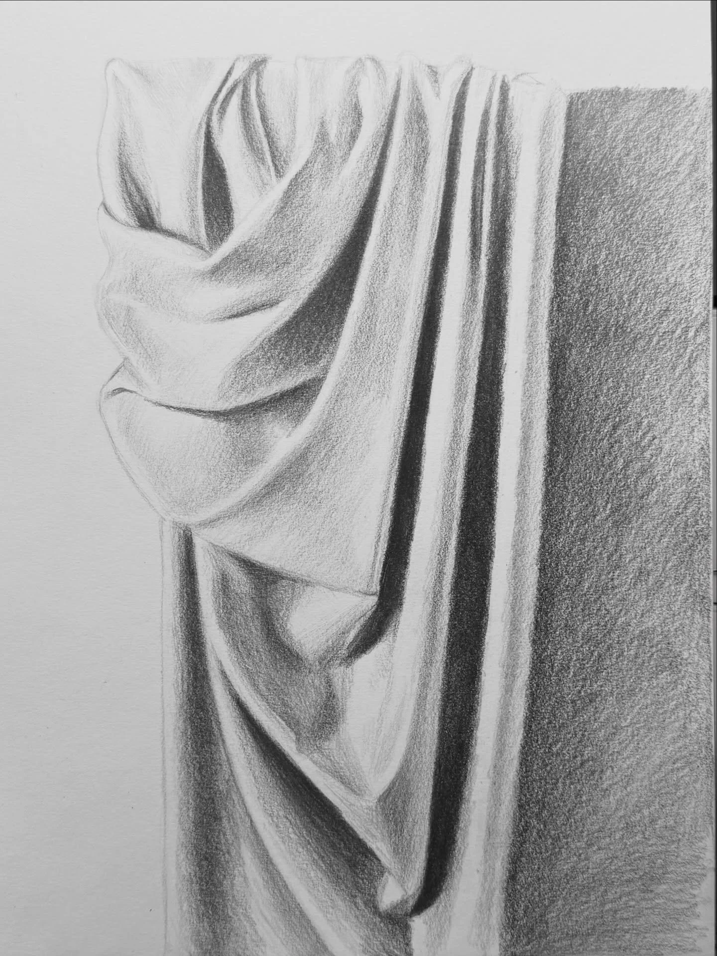 I haven&rsquo;t drawn fabric since college - this was a fun challenge to do entirely in pencil. It was a great exercise in hard and soft edges. What do you think?