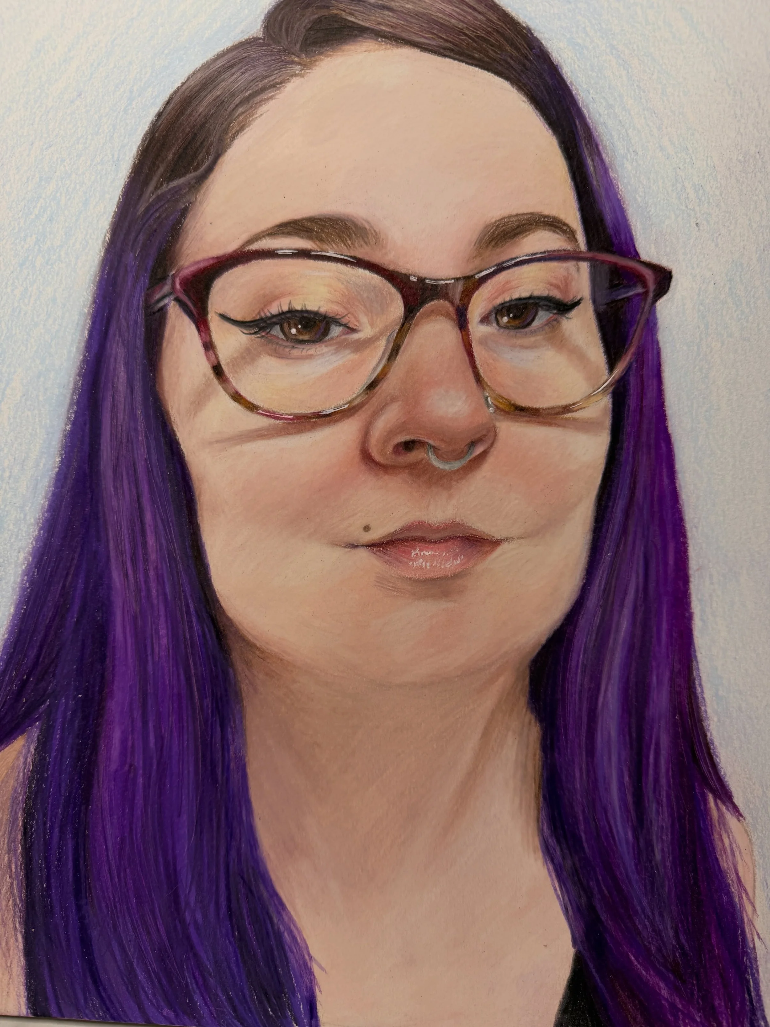 Wow look at the amount of progress I&rsquo;ve made on my art. The first two and last piece all with colored pencil! 
Showing all of my self-portraits from 2026, 2025, 2024, 2023, 2022, 2020, 2019, 2015, 2014, and 2010
It&rsquo;s amazing looking back 