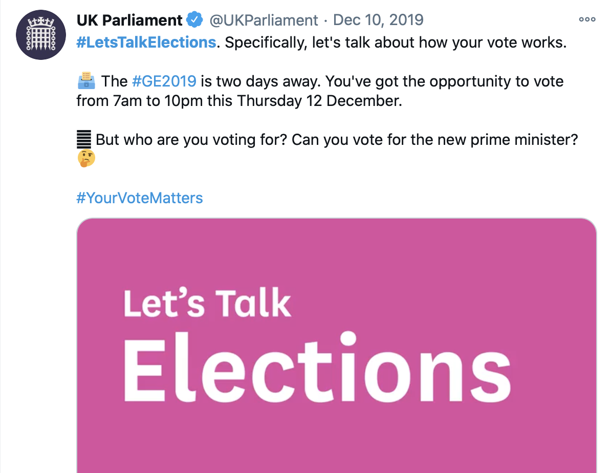 Election 2020 UK Parliament Campaign