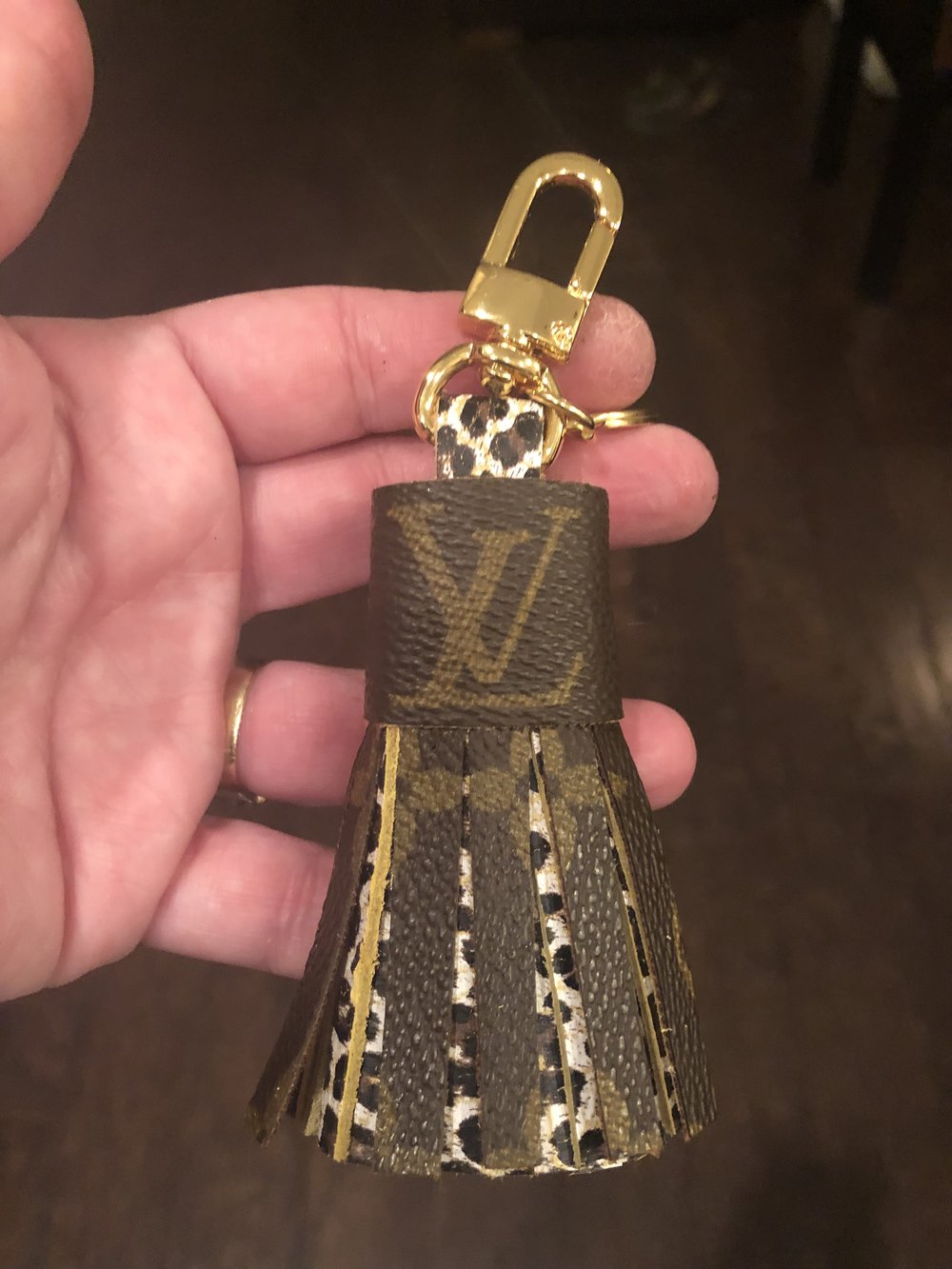 Upcycled Louis Vuitton tassel key chain