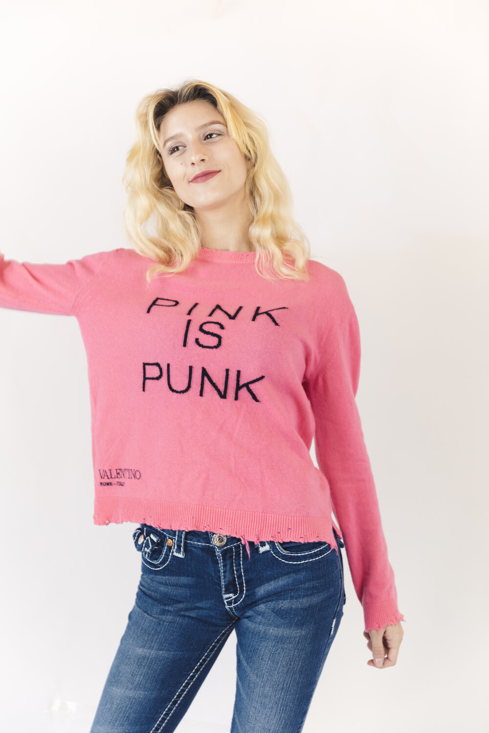 Valentino Pink is Punk Sweater Size S — DESIGNER TAKEAWAY BY QUEEN OF LUXURY BOUTIQUE