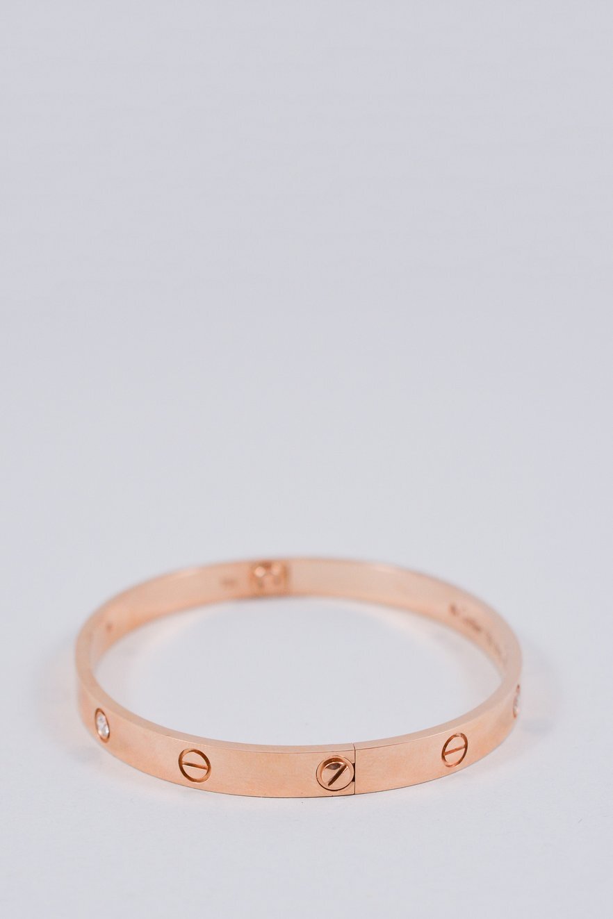 cartier love bracelet rose gold size 21