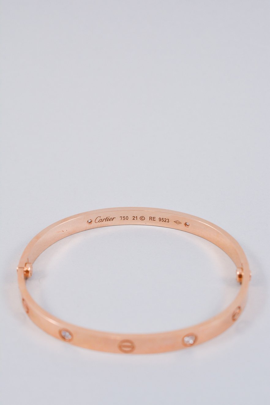 cartier love bracelet rose gold size 21