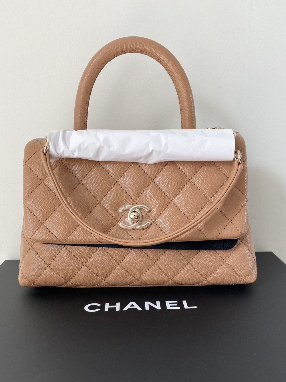 Chanel Caviar Quilted Small Coco Handle Bag Caramel Designer Takeaway By Queen Of Luxury Boutique Inc