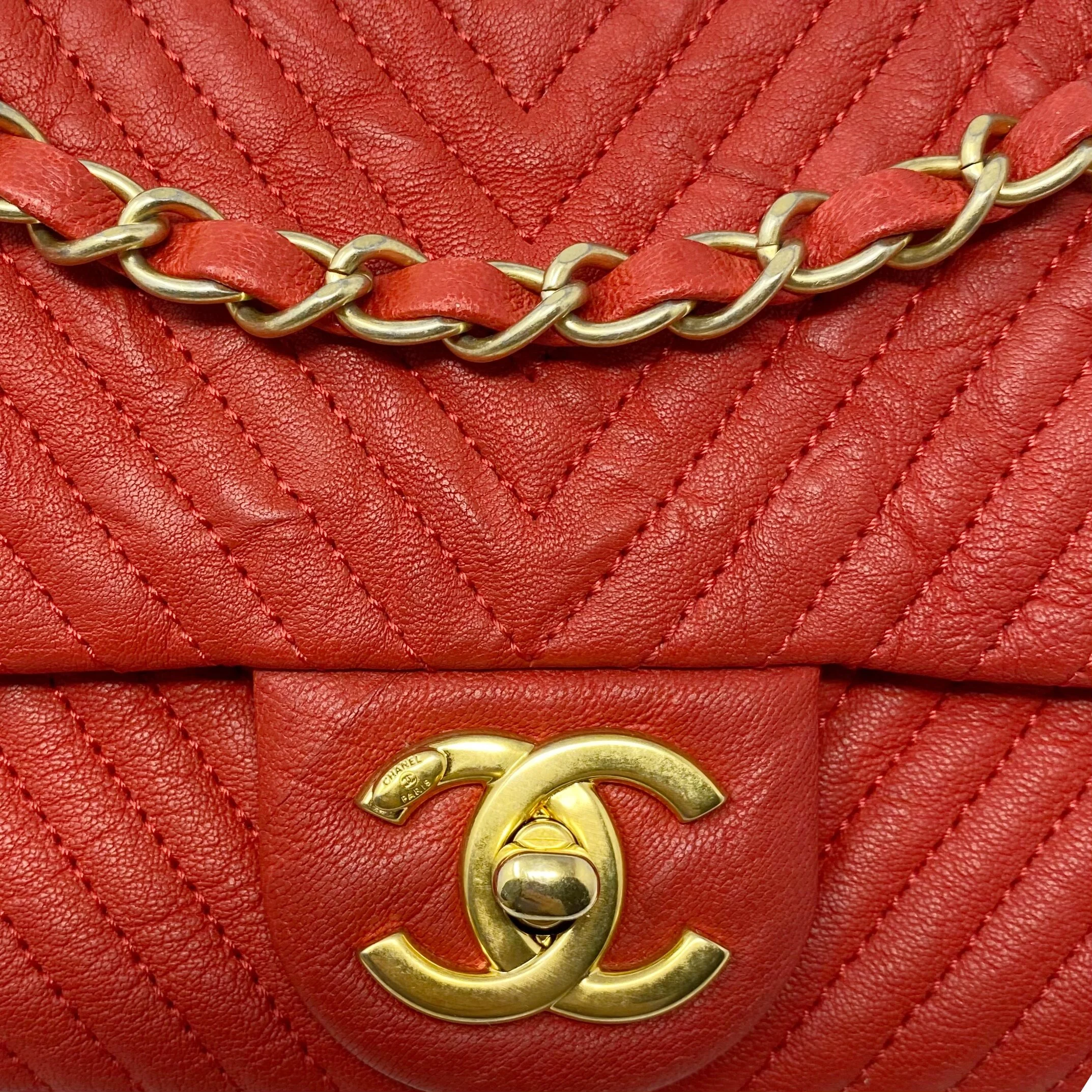 chanel chevron red