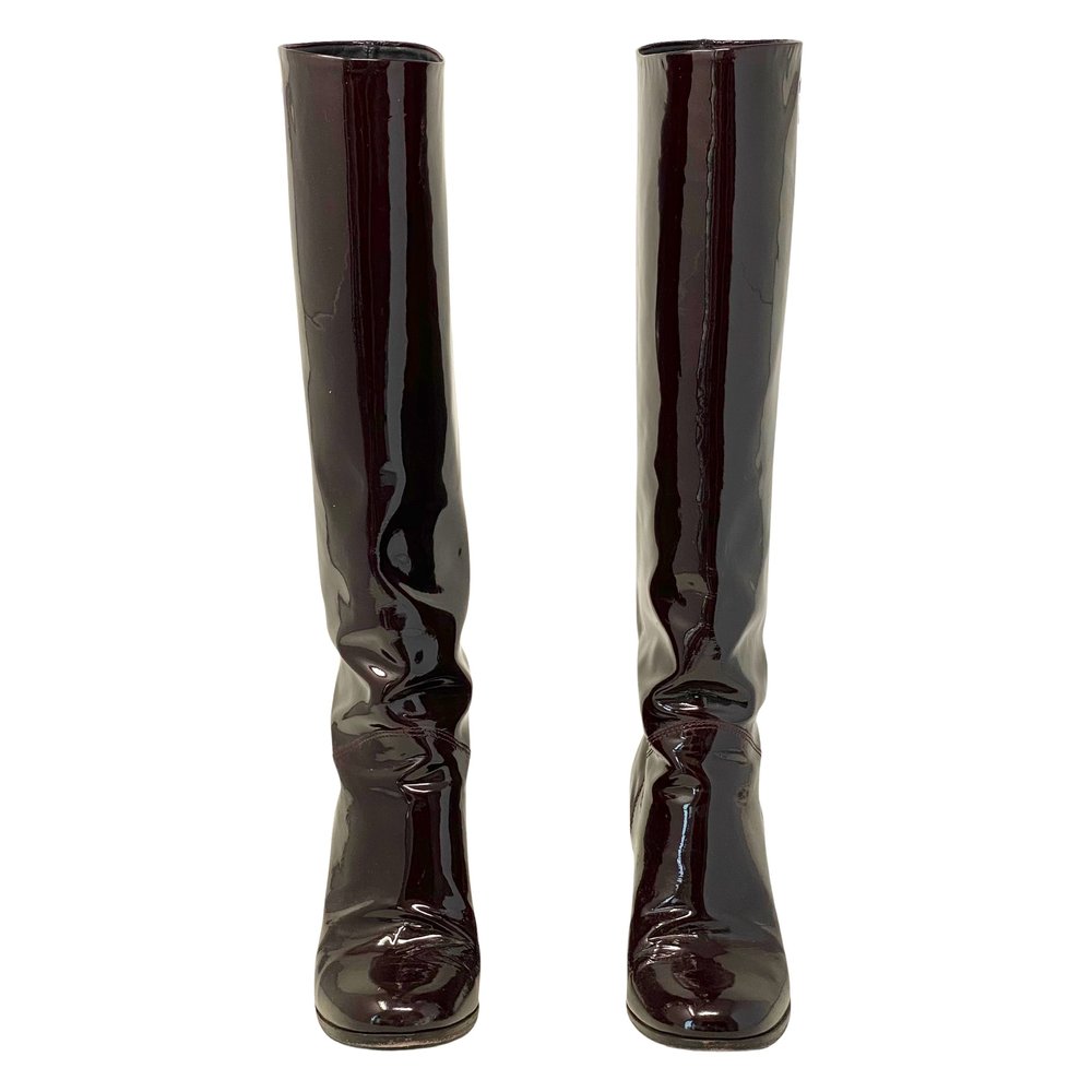 Chanel Patent Tall Boots 80 MM Size 37 Burgundy — DESIGNER TAKEAWAY BY  QUEEN OF LUXURY BOUTIQUE INC.