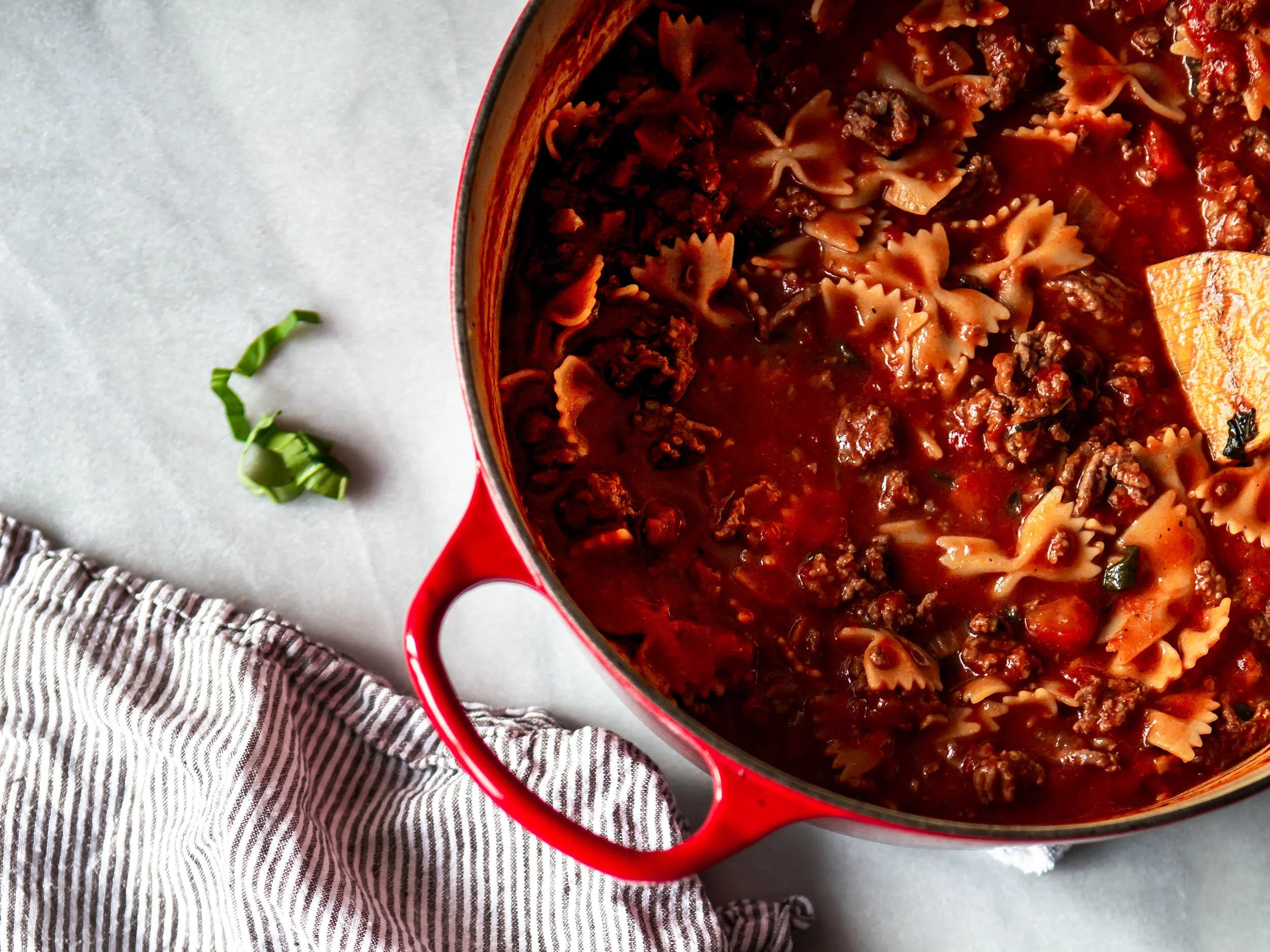 One Pot Gluten Free Pasta and Meat Sauce