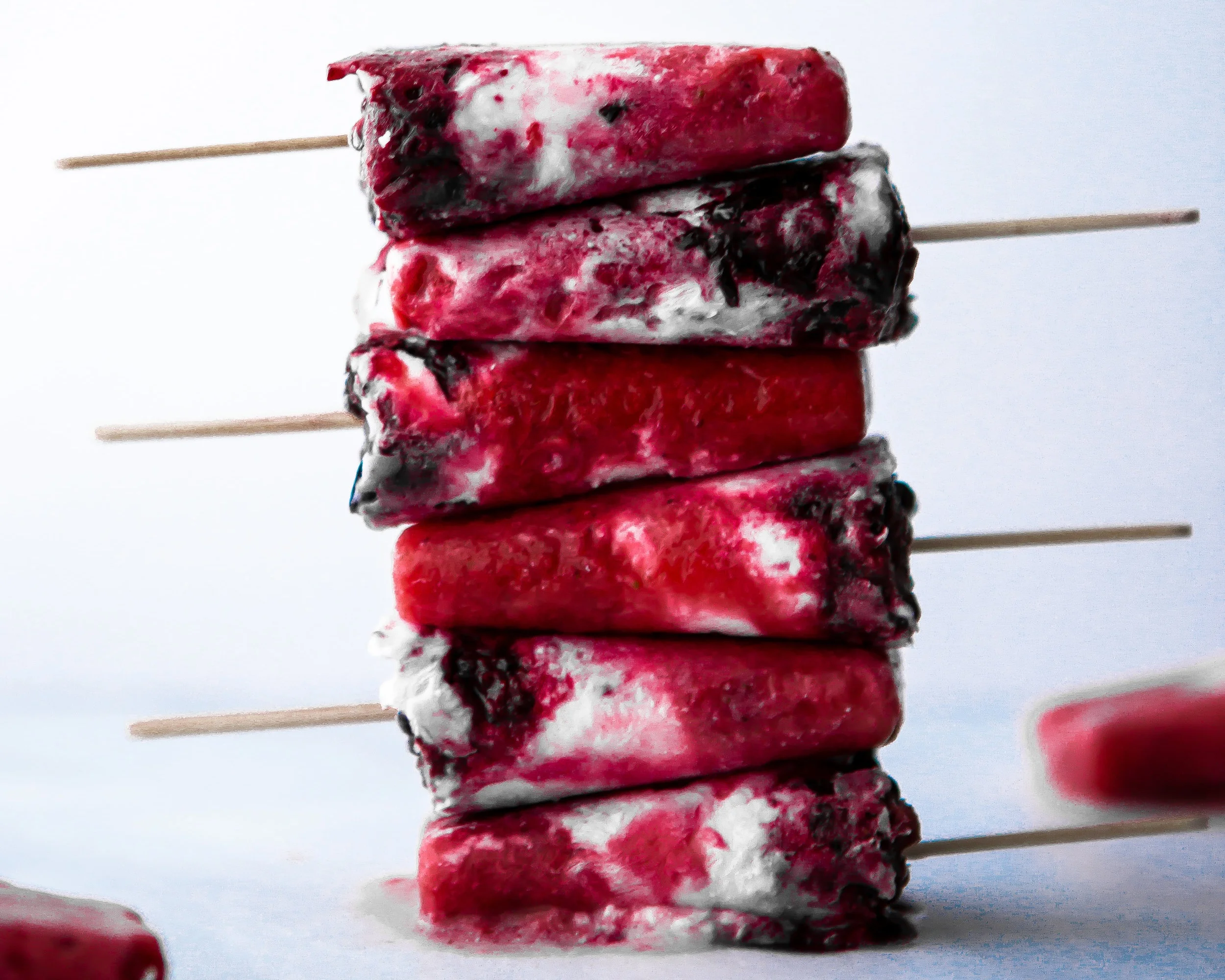 July 4th Tie Die Yogurt and Berries Ice Pops